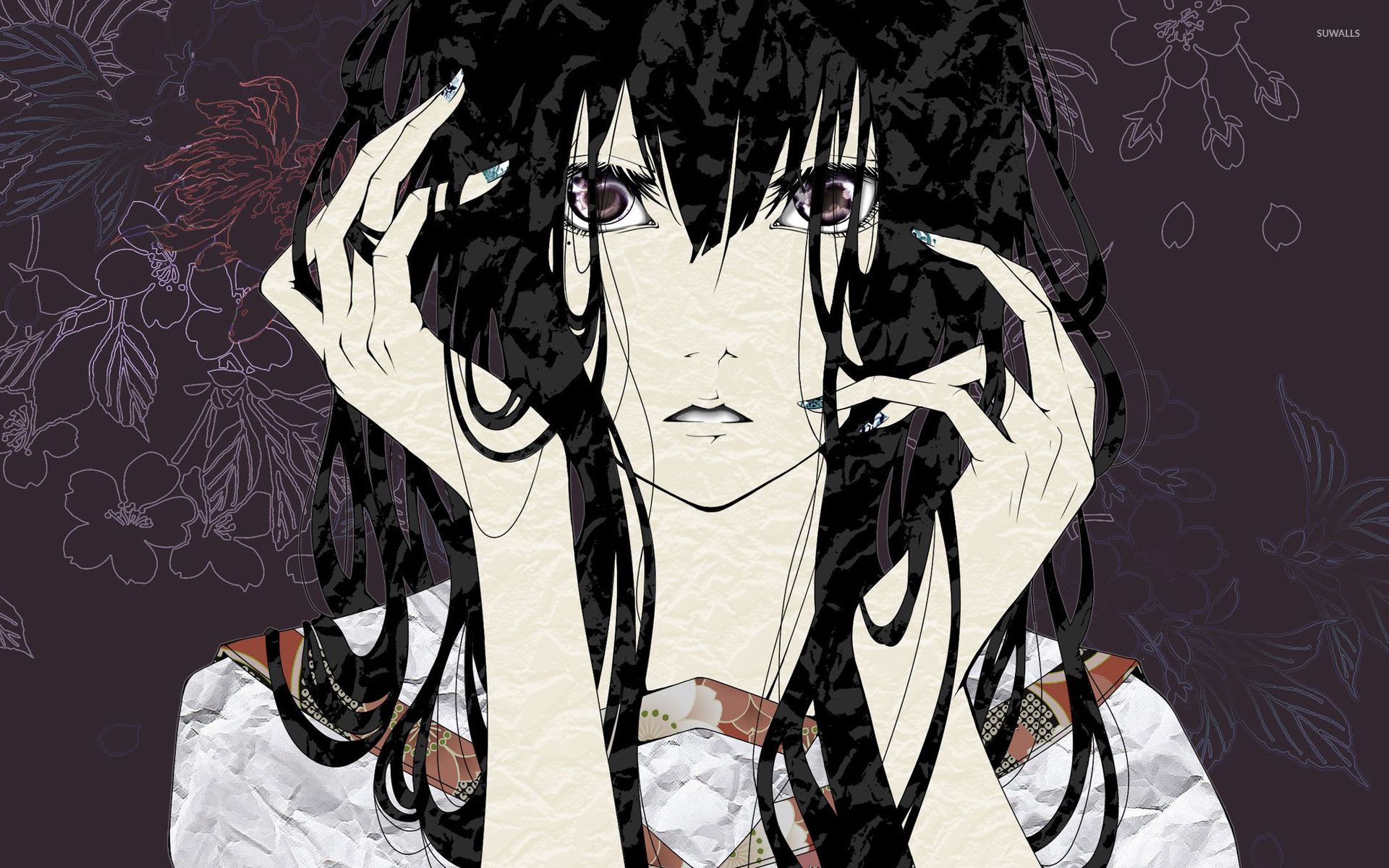 Ragazza anime capelli neri, 1920x1200 Full HD+, Laptop