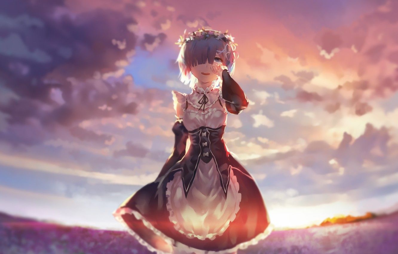 Rem, Re:Zero, cielo al tramonto, 1332x850 720p, Laptop
