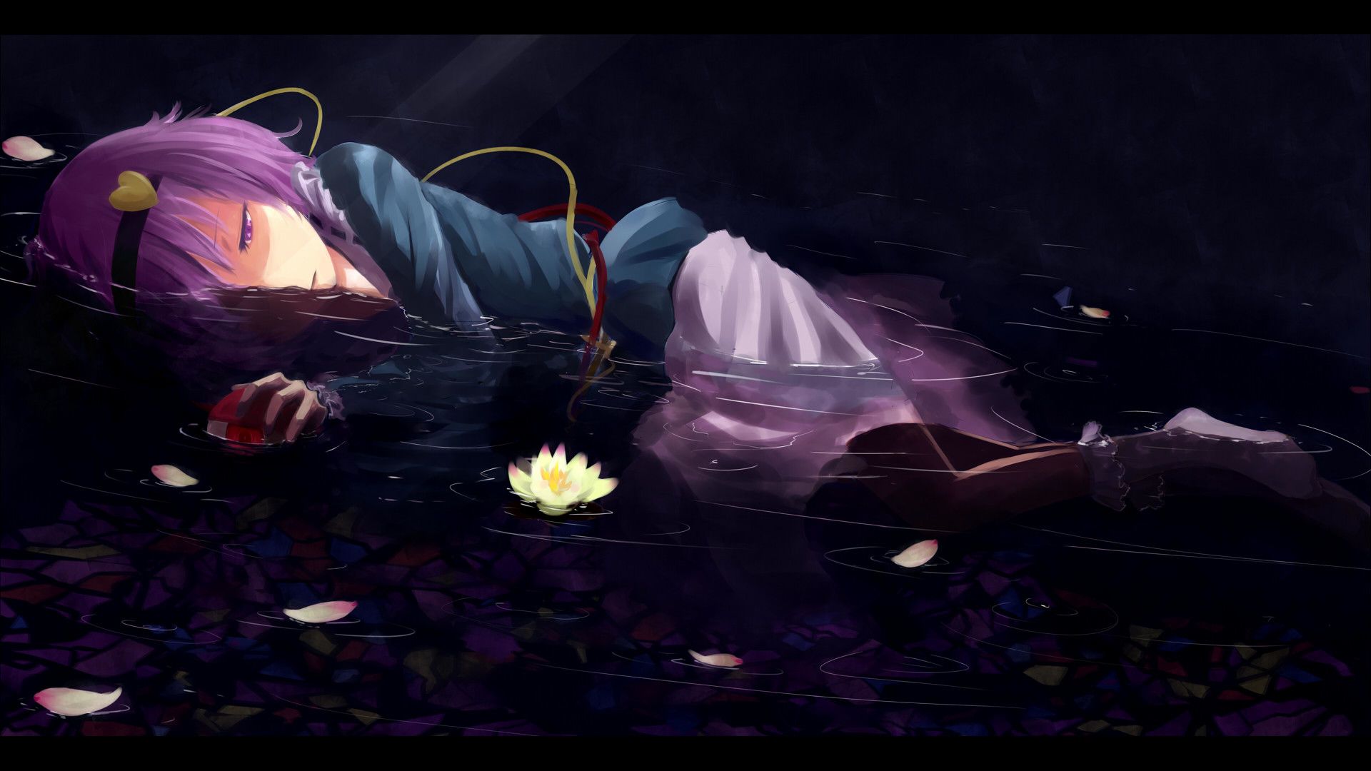 ragazza anime galleggiante nell'acqua, 1920x1080 1080p, PC
