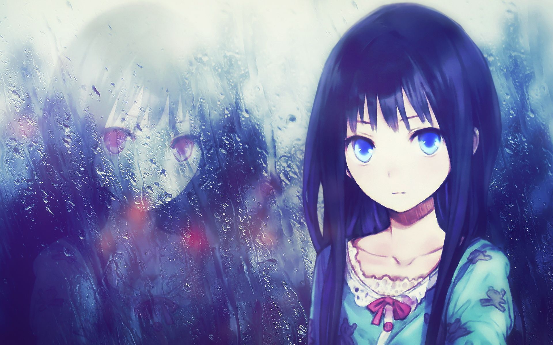 Ragazza anime pioggia solitaria, 1920x1200 WUXGA, Desktop