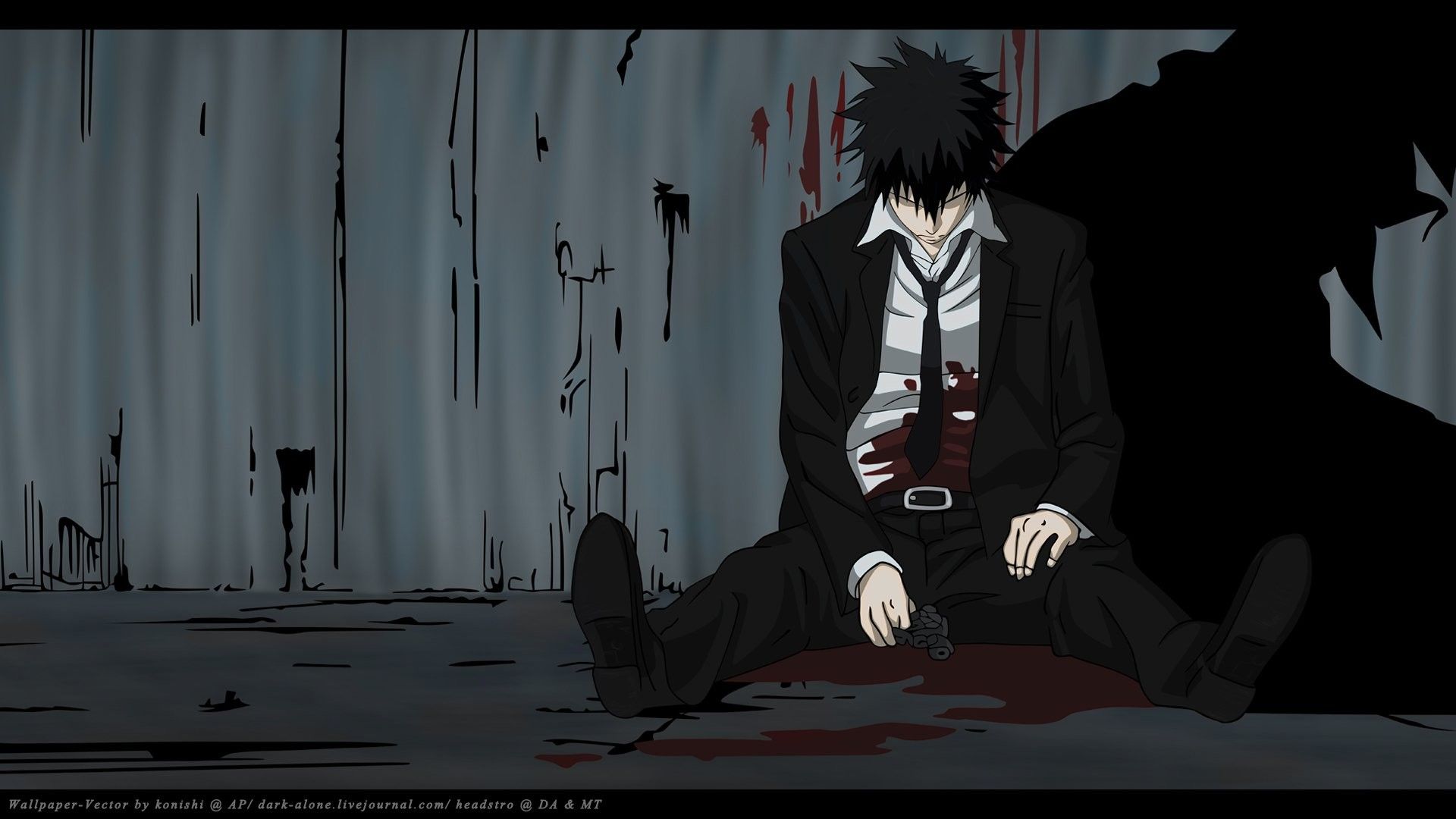 personaggio anime seduto sangue, 1920x1080 Full HD, PC