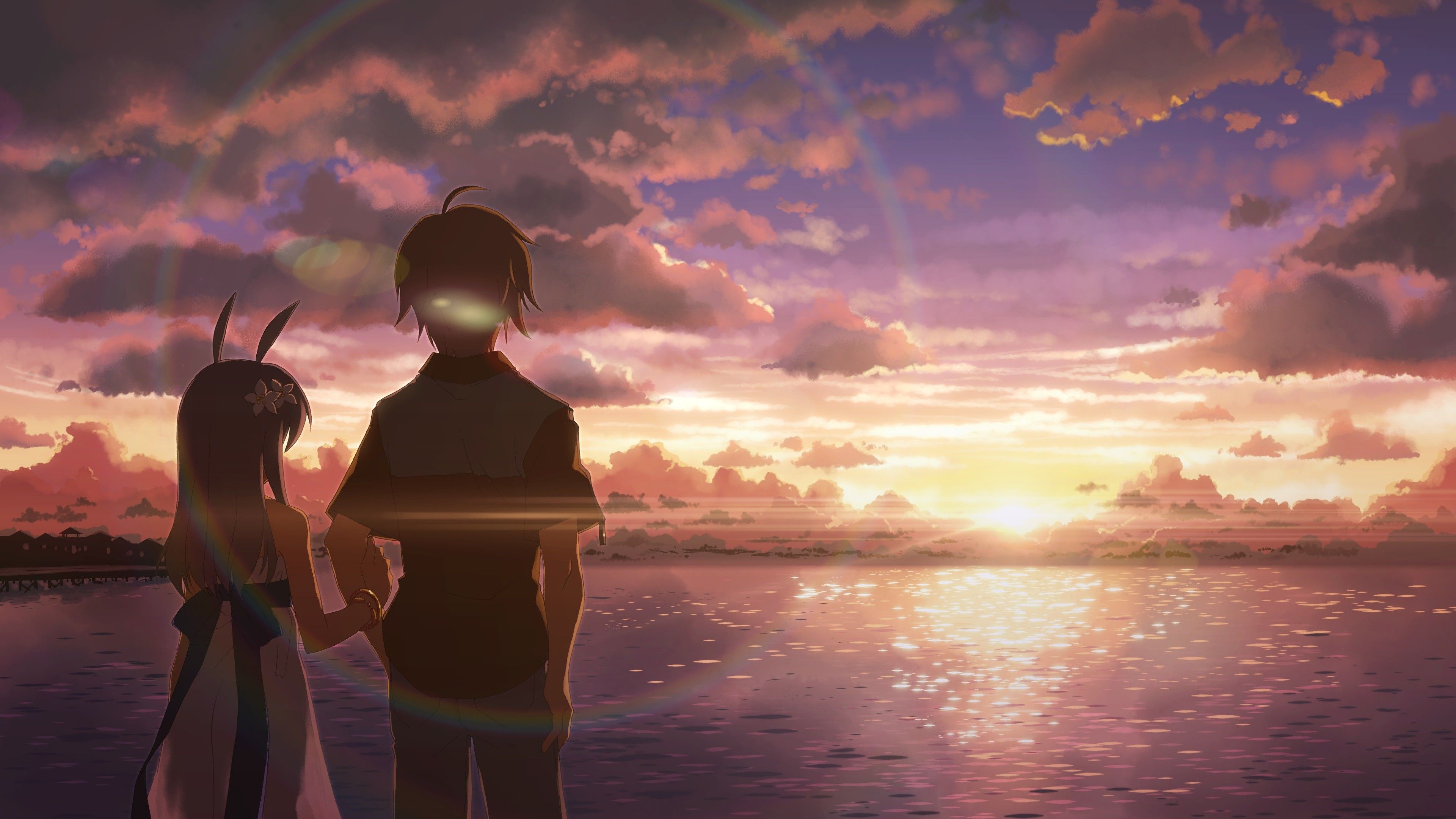 Ragazzo e ragazza al tramonto, 3840x2160 UHD, PC 4K
