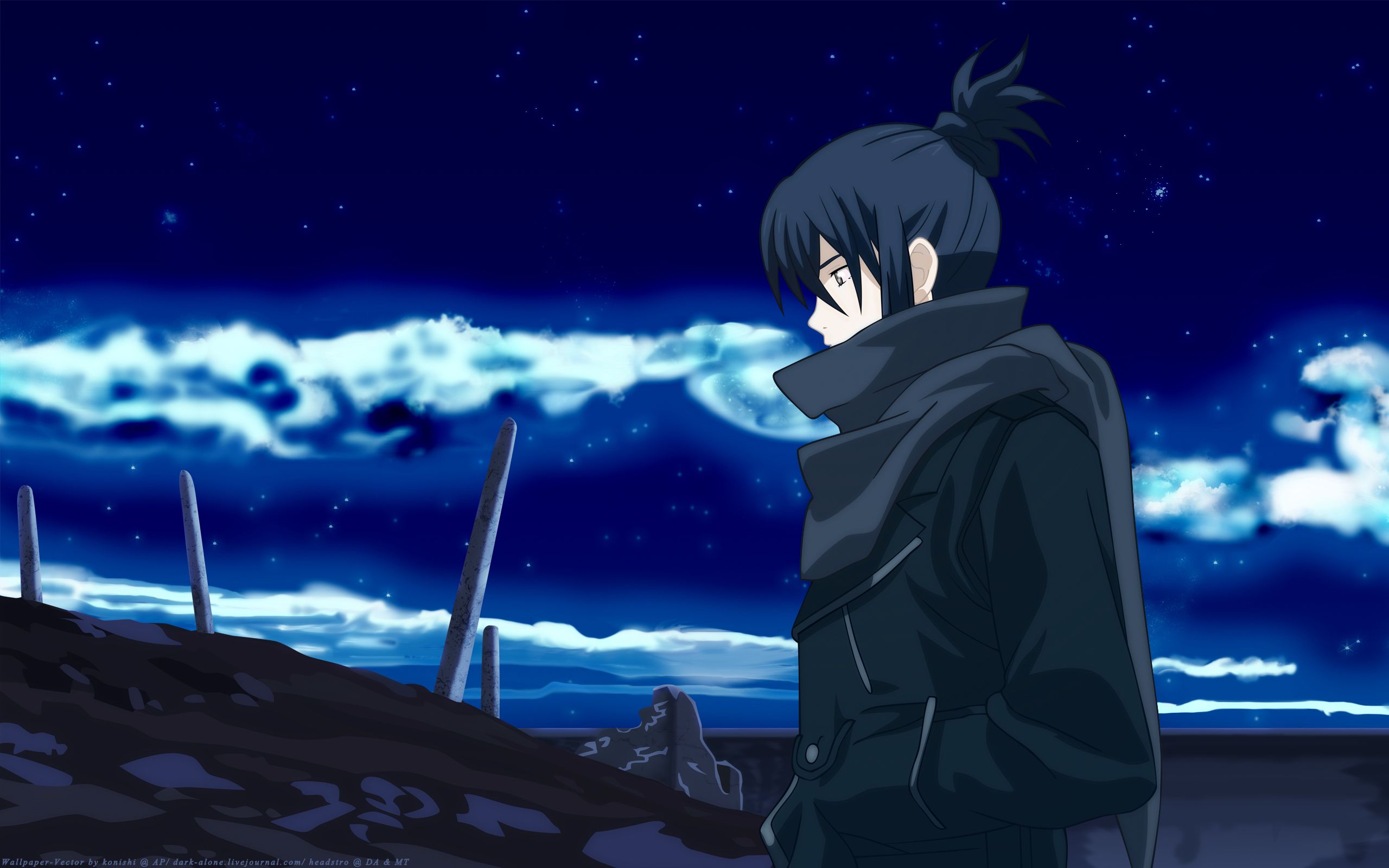 Ragazzo anime solitario notte, 2560x1600 2K+, MacBook Pro