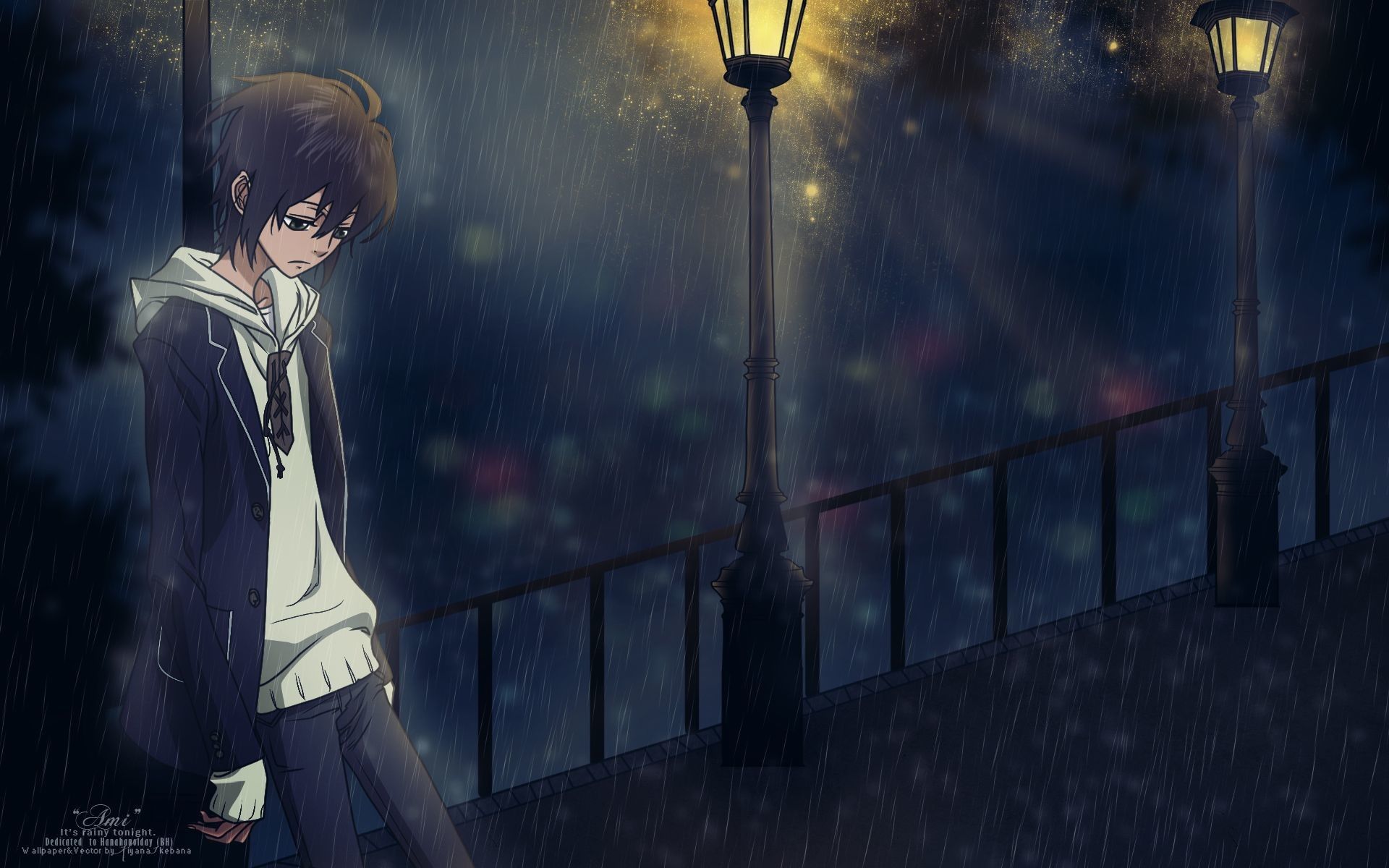 Ragazzo anime solo notte, 1920x1200 Full HD+ WUXGA, Desktop