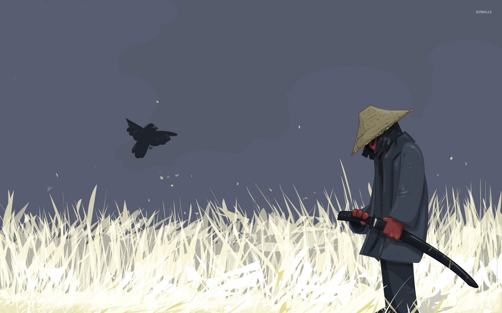 Samurai solitario nel campo, 1920x1200 Full HD+ WUXGA, PC