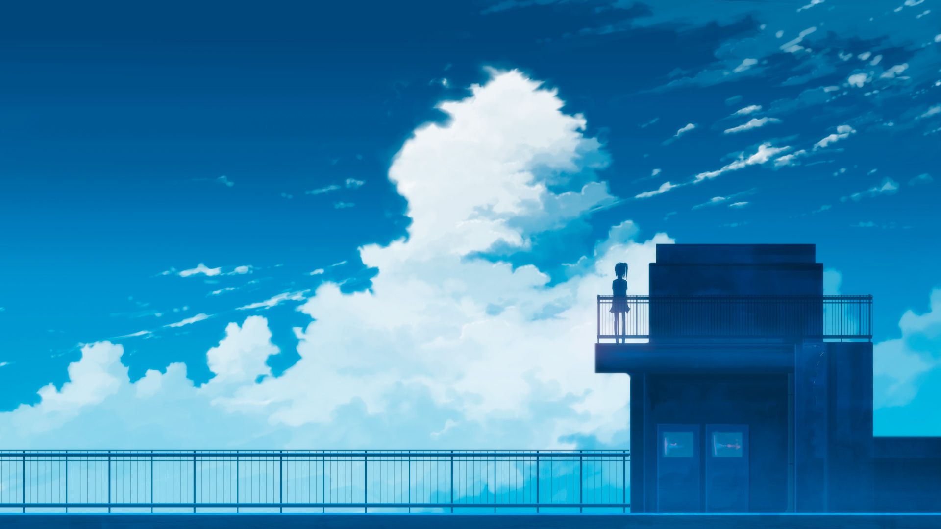 Ragazza sola su balcone, 1920x1080 1080p, PC