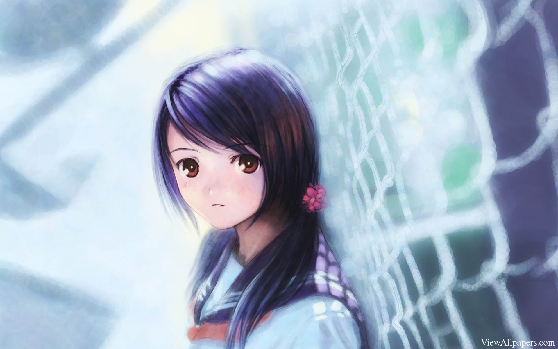 Ragazza anime malinconica sola, 1920x1200 WUXGA, Desktop