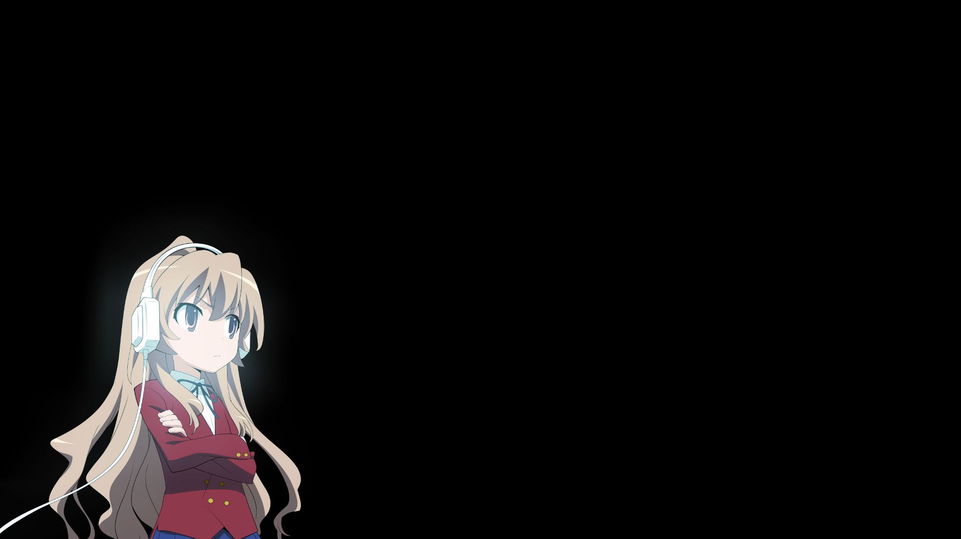 Ragazza anime sola, sfondo nero, 1888x1059 HD Ready, PC