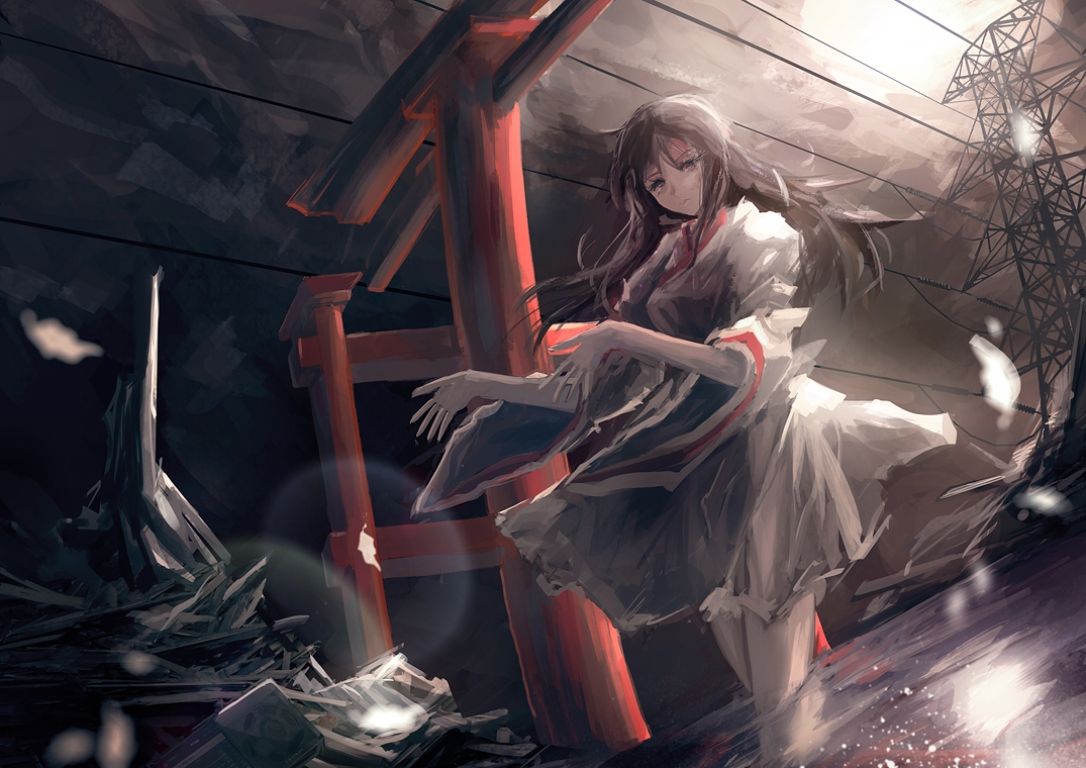 Ragazza anime seduta solitaria, 1086x768 HD, Desktop