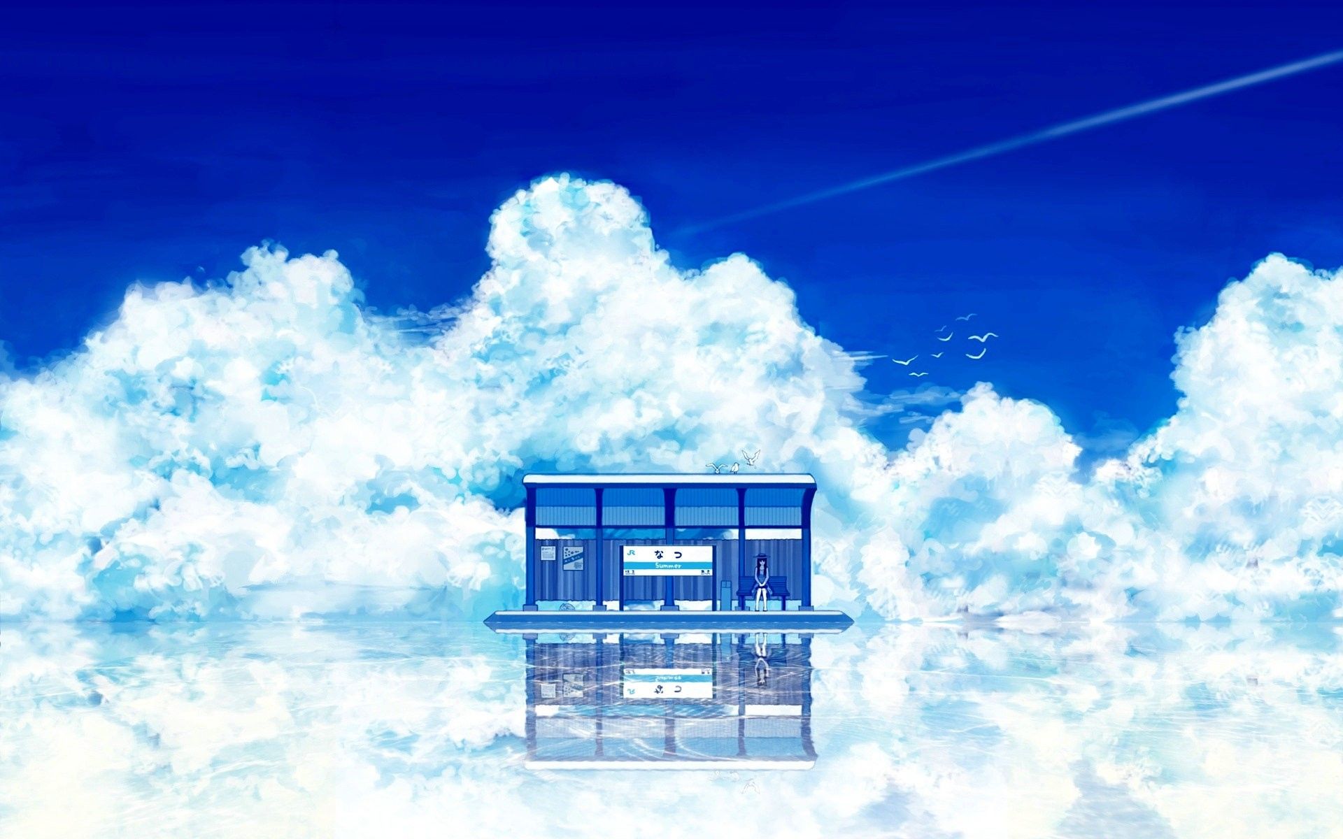 fermata bus tra nuvole blu, 1920x1200 Full HD+ WUXGA, Desktop