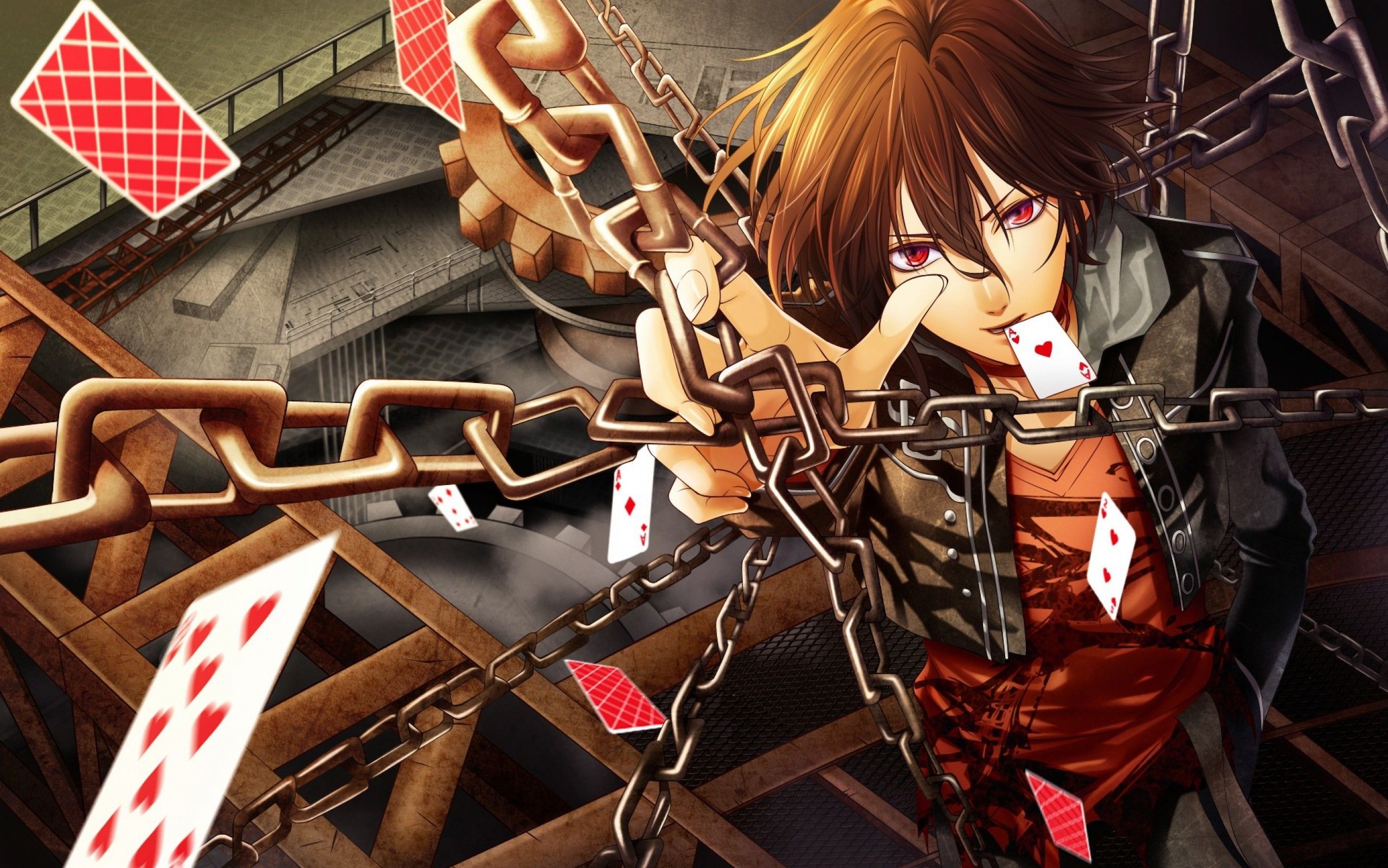 Ragazzo anime con catene e carte, 2560x1600 WQXGA, MacBook Pro