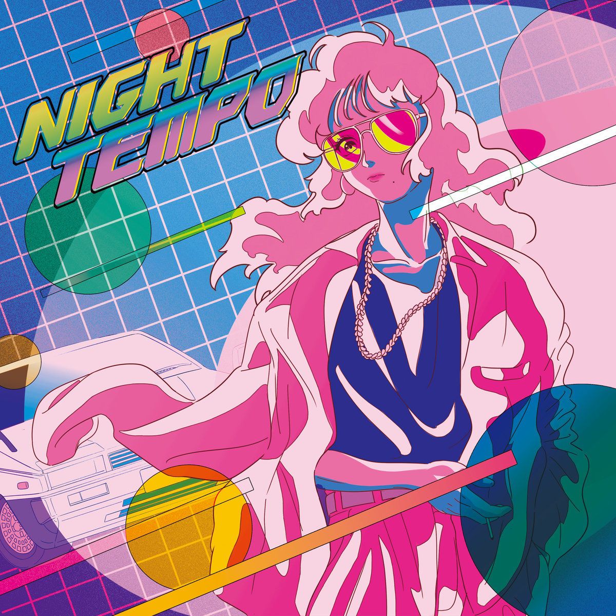 Griglia neon vaporwave retro, 5760x1920 Panoramico, Dual Screen