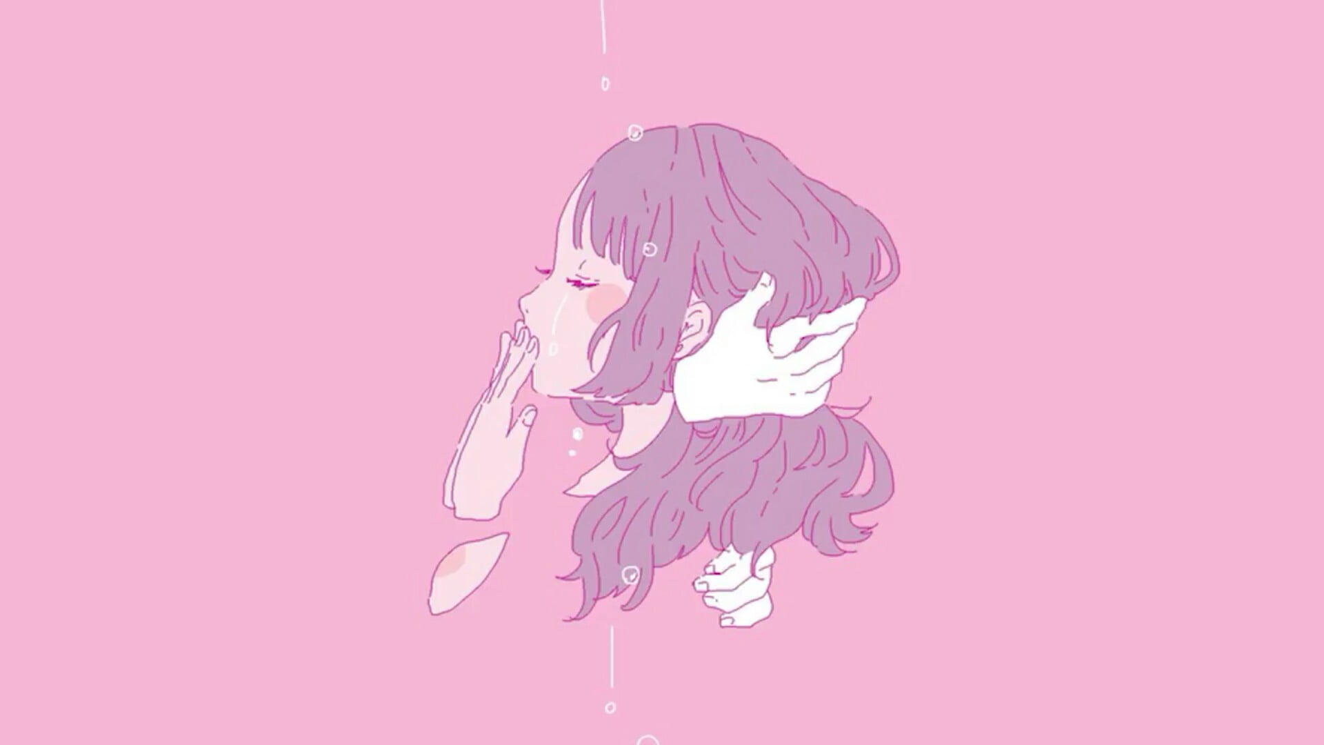 Coppia anime schizzo rosa, 700x1244 Verticale, Telefono