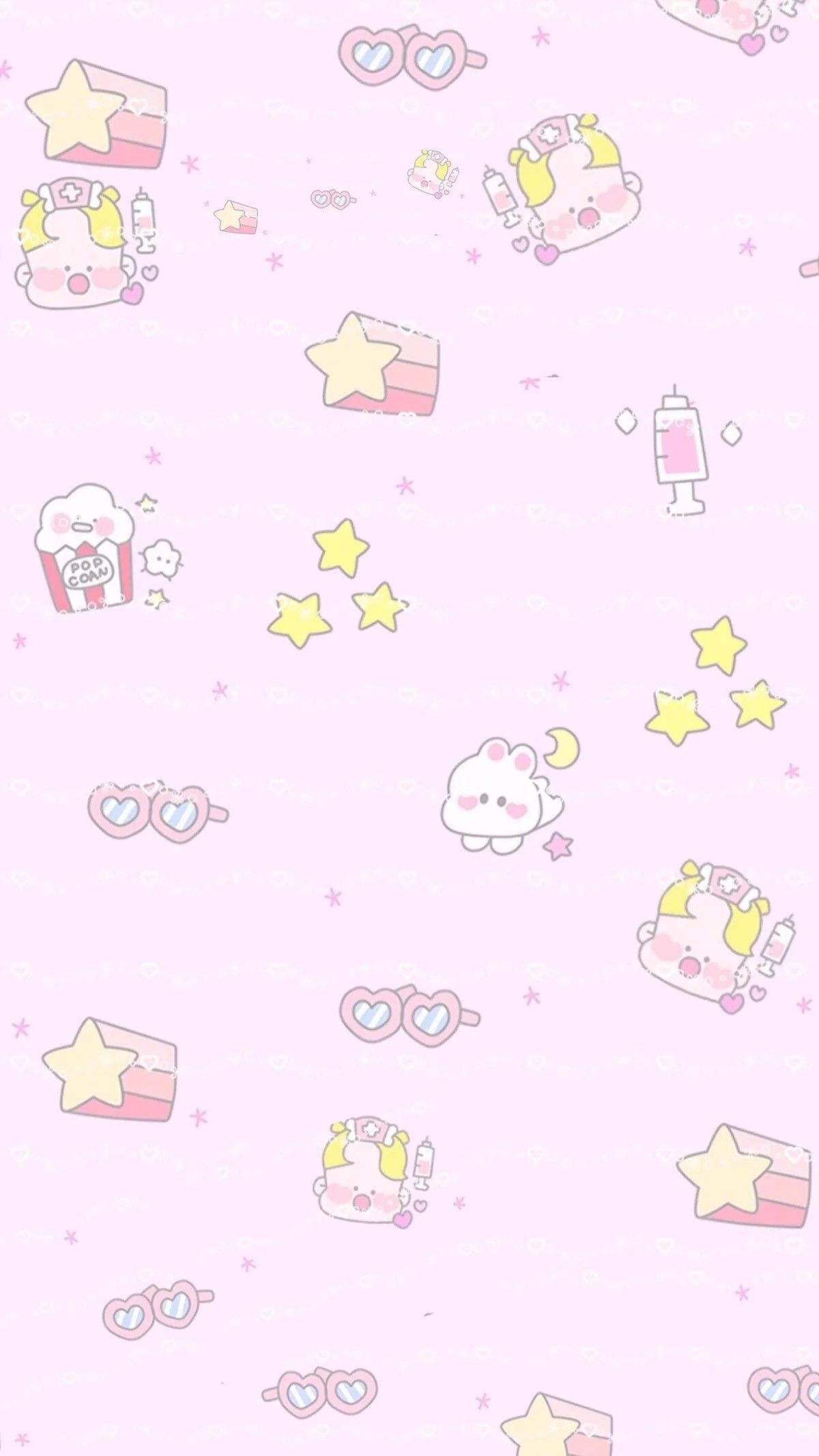 Sfondo kawaii rosa pastello, 1200x2133 Full HD Verticale, Smartphone