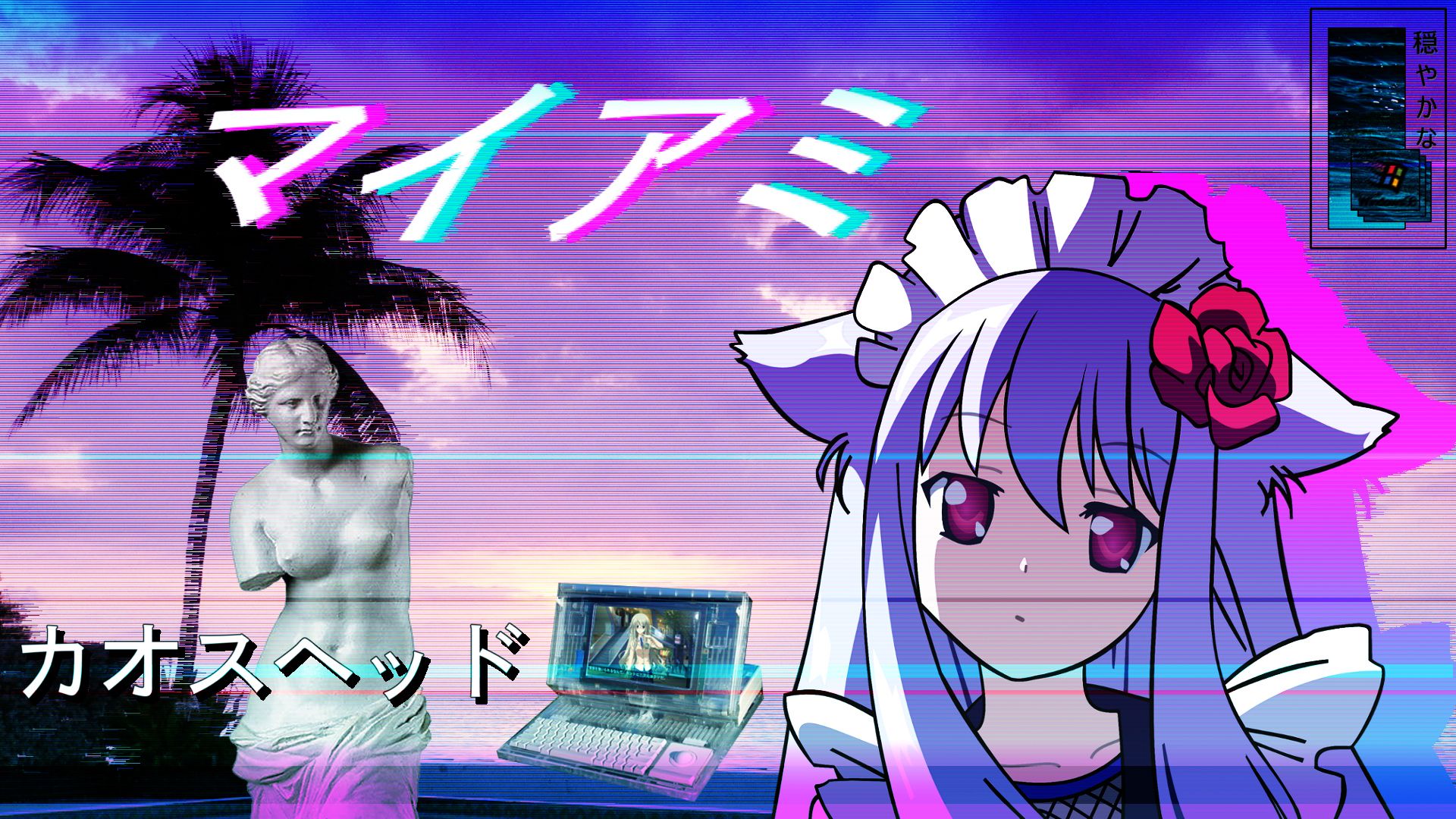 Ragazza anime capelli azzurri, 1920x1080 1080p, Laptop