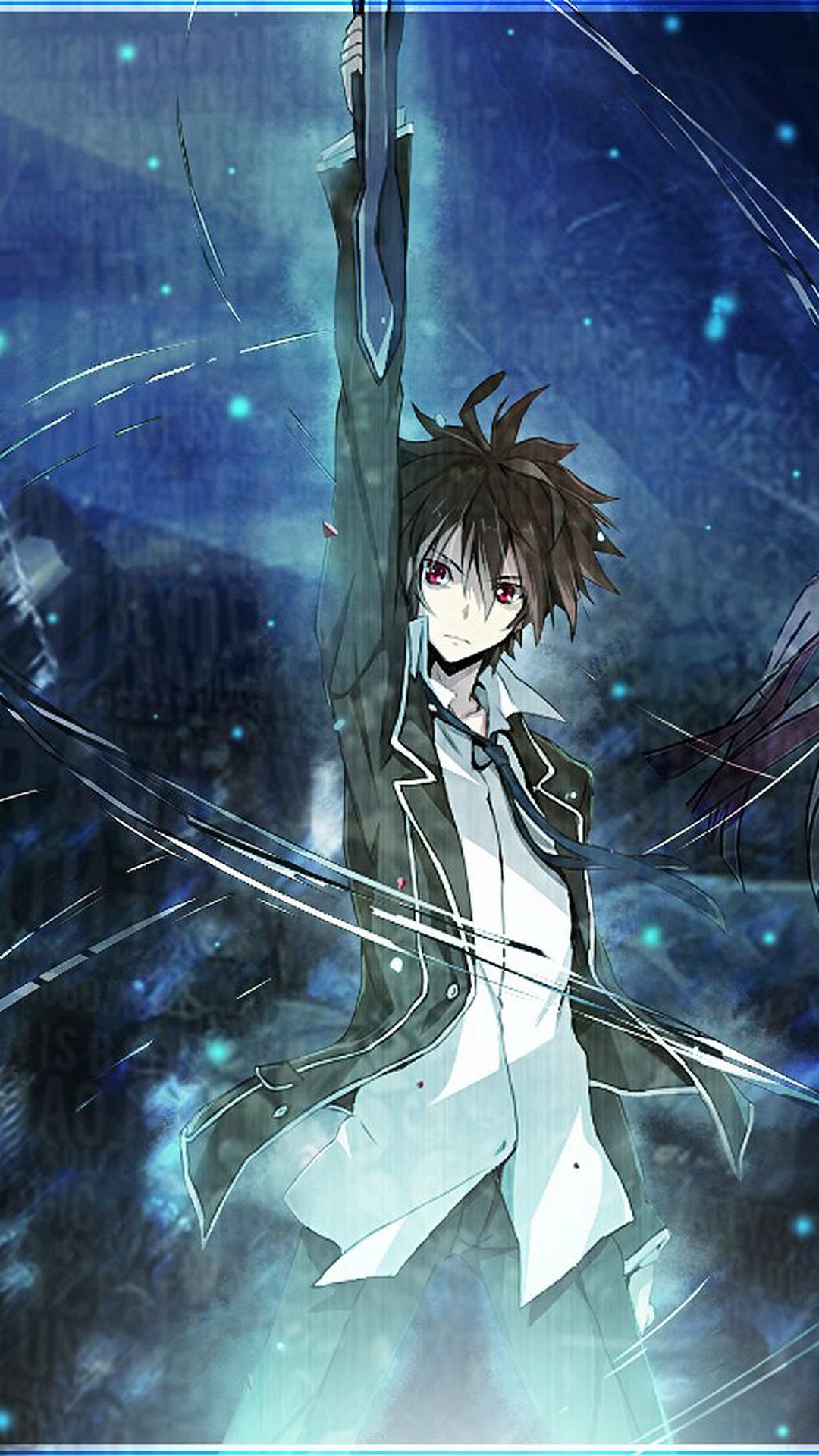 Personaggio anime con spada blu, 1080x1920 Full HD Verticale, Smartphone