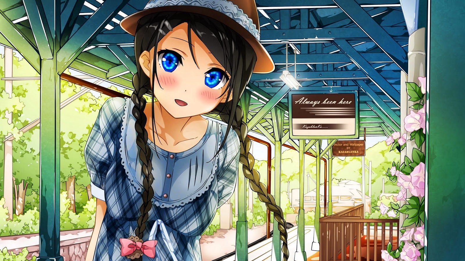 Ragazza anime cielo nuvoloso, 1920x1200 Full HD+, Desktop