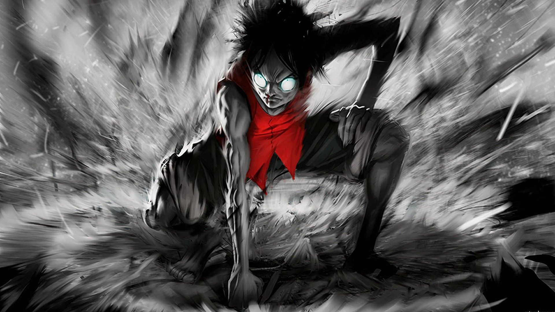 Personaggio anime bianco e nero, 1920x1080 Full HD, PC Desktop