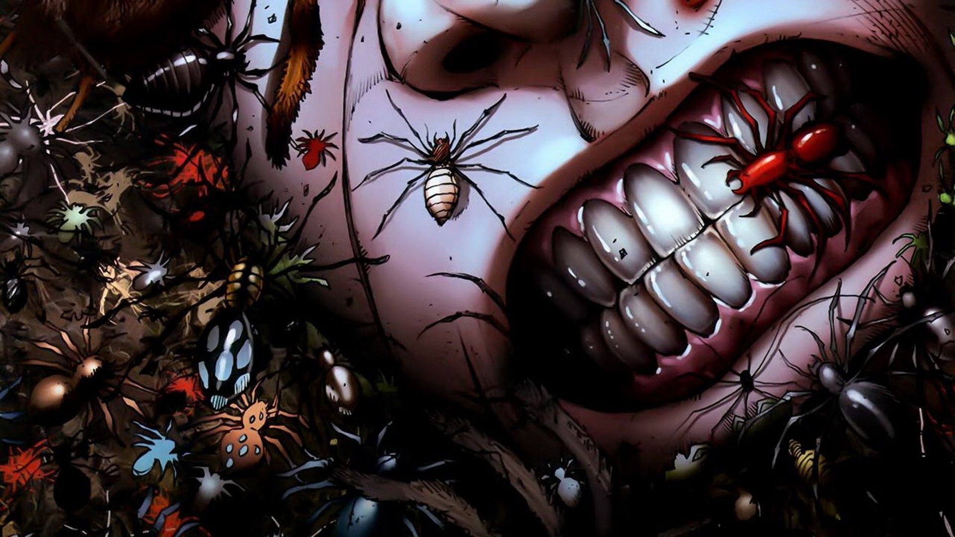 Volto anime horror con ragni, 1920x1080 1080p, PC