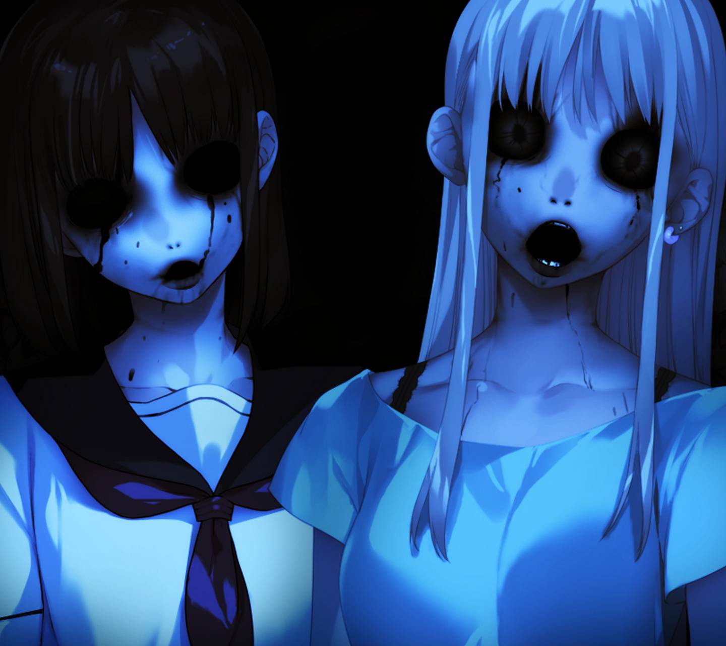 Ragazze anime horror occhi neri, 1440x1280 HD, Notebook Gaming