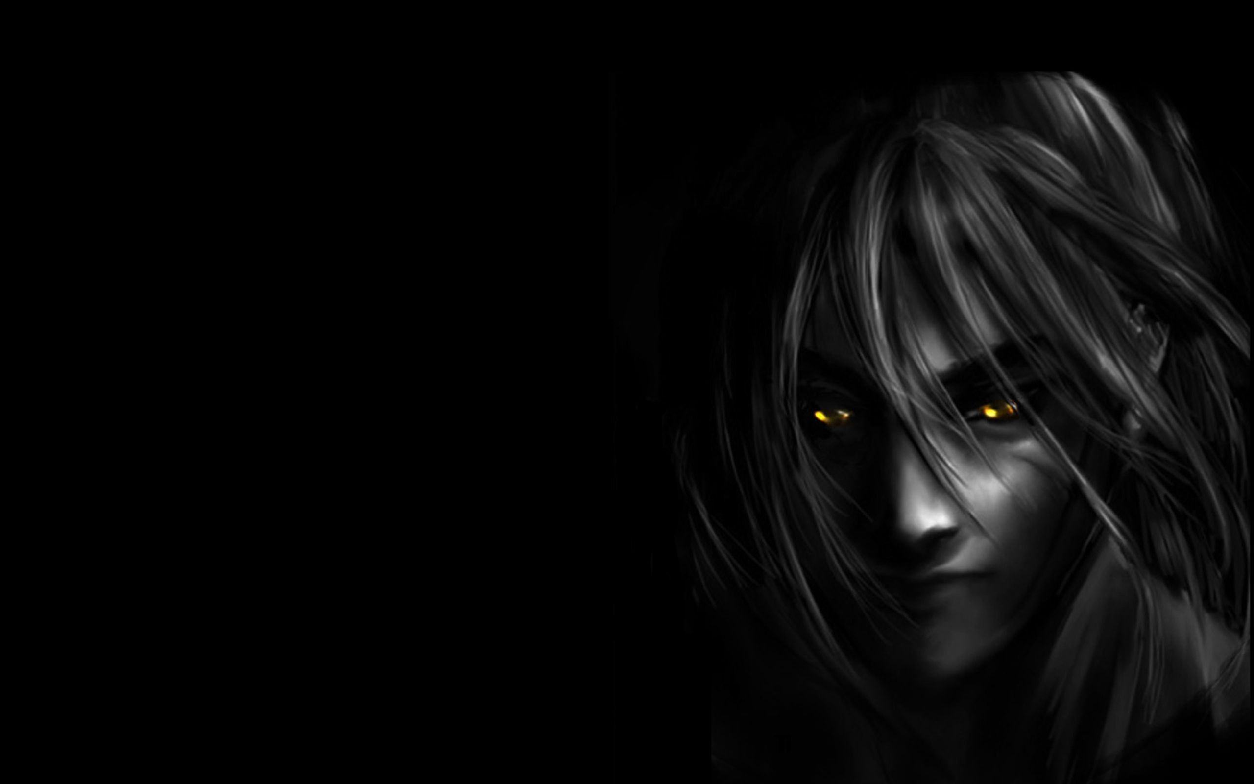 Personaggio anime occhi gialli oscurità, 2560x1600 2K+, MacBook Pro