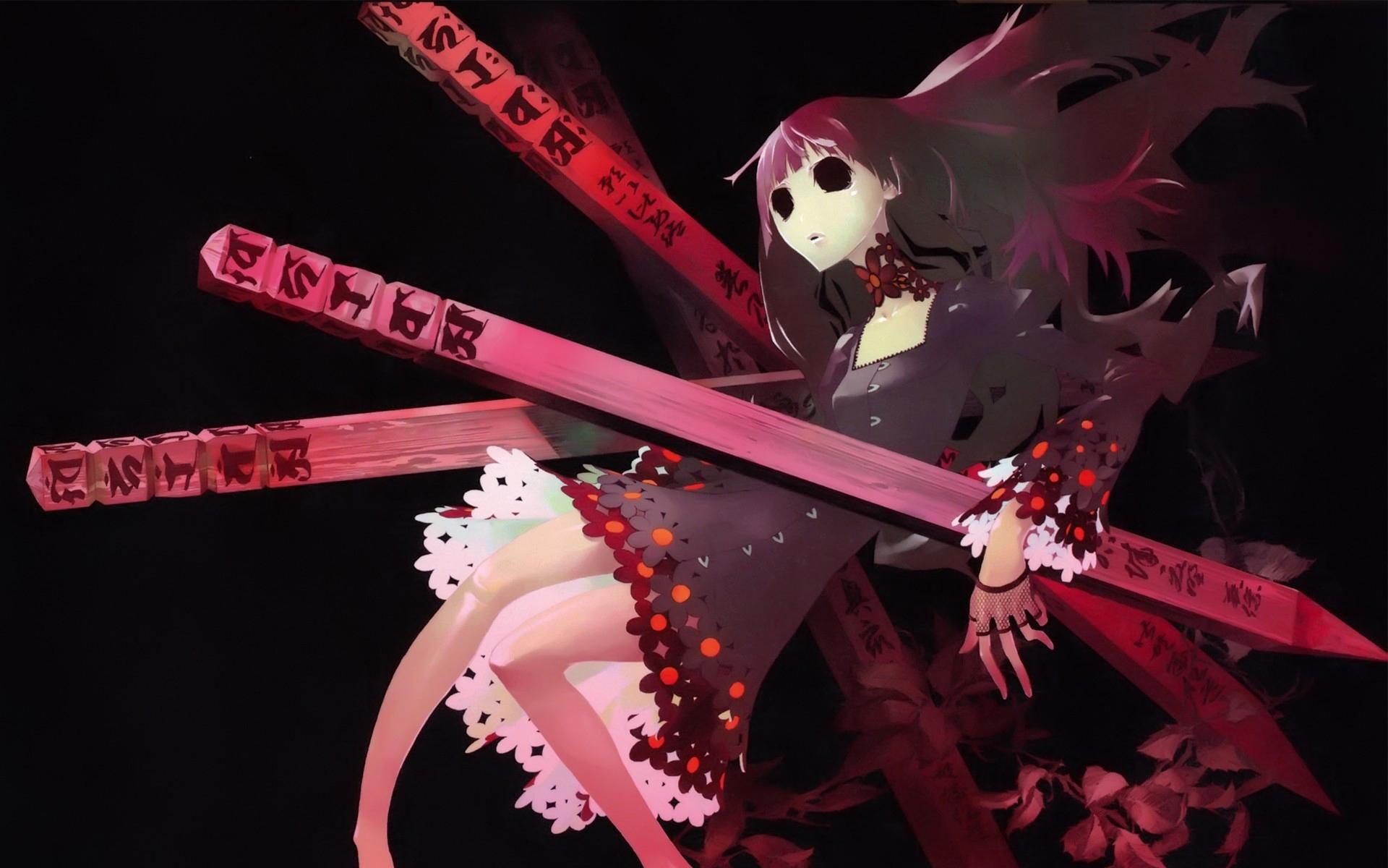 Ragazza anime con spade rosse, 1920x1200 WUXGA, Desktop