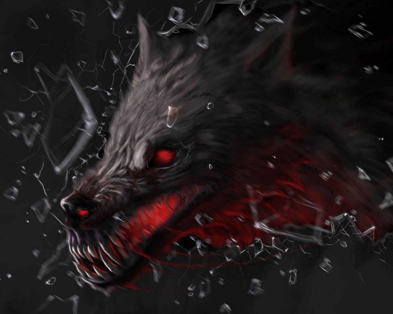 Lupo demoniaco occhi rossi, 1350x1080 HD, Desktop