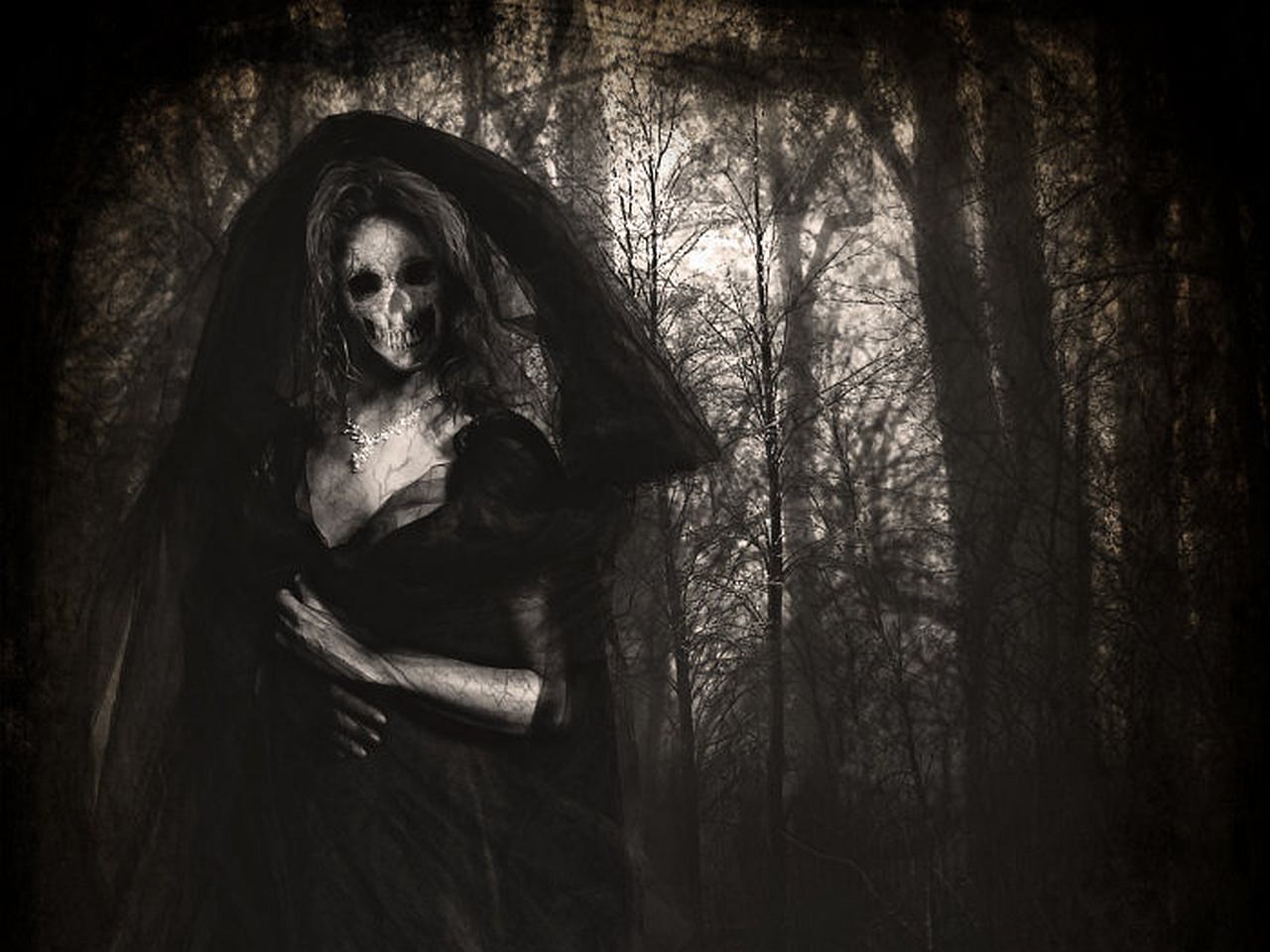 Figura fantasma velo nero, 1280x960 HD, HP Laptop