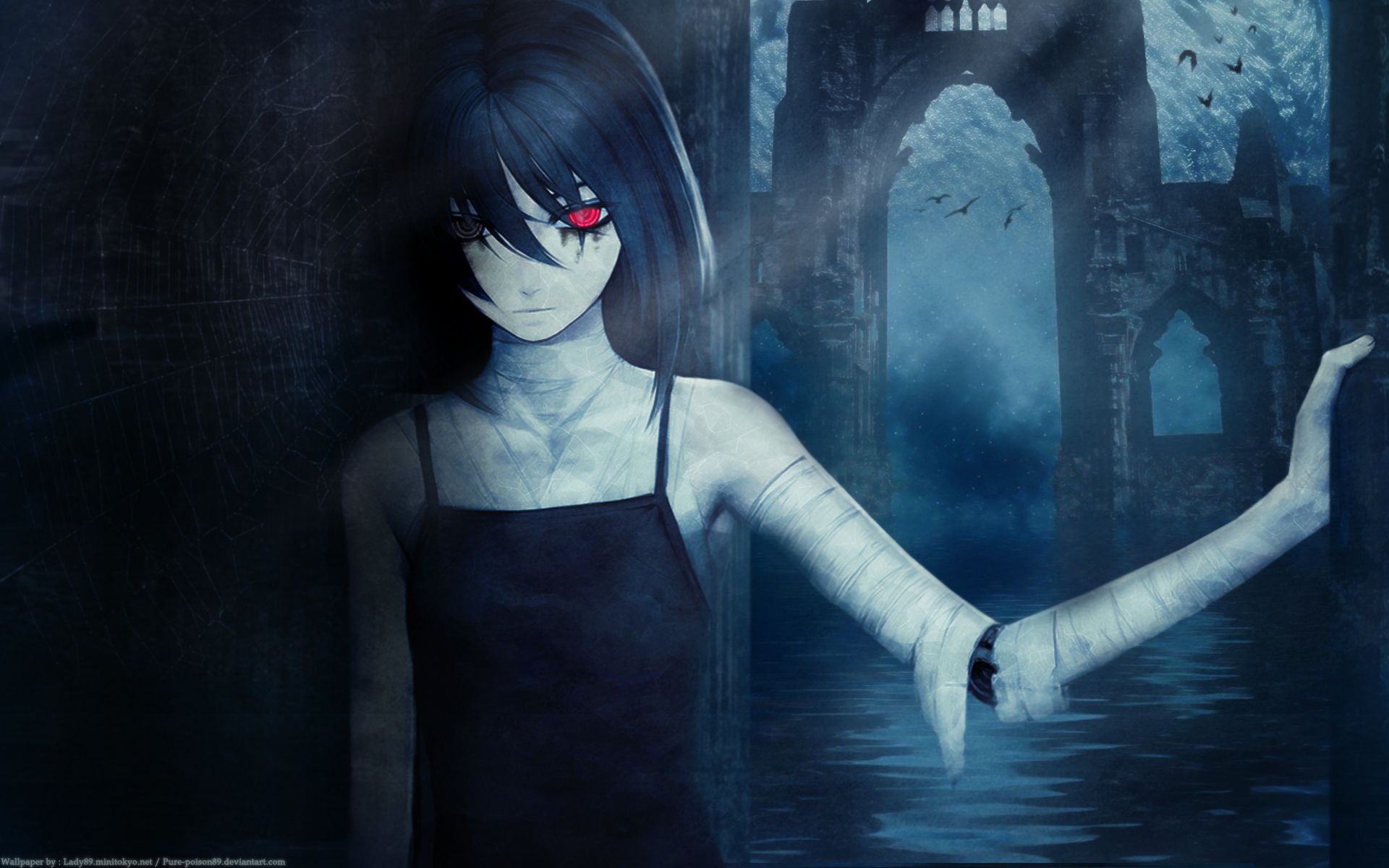 Ragazza anime Shiki, oscurità blu, 1920x1200 Full HD+ WUXGA, Desktop