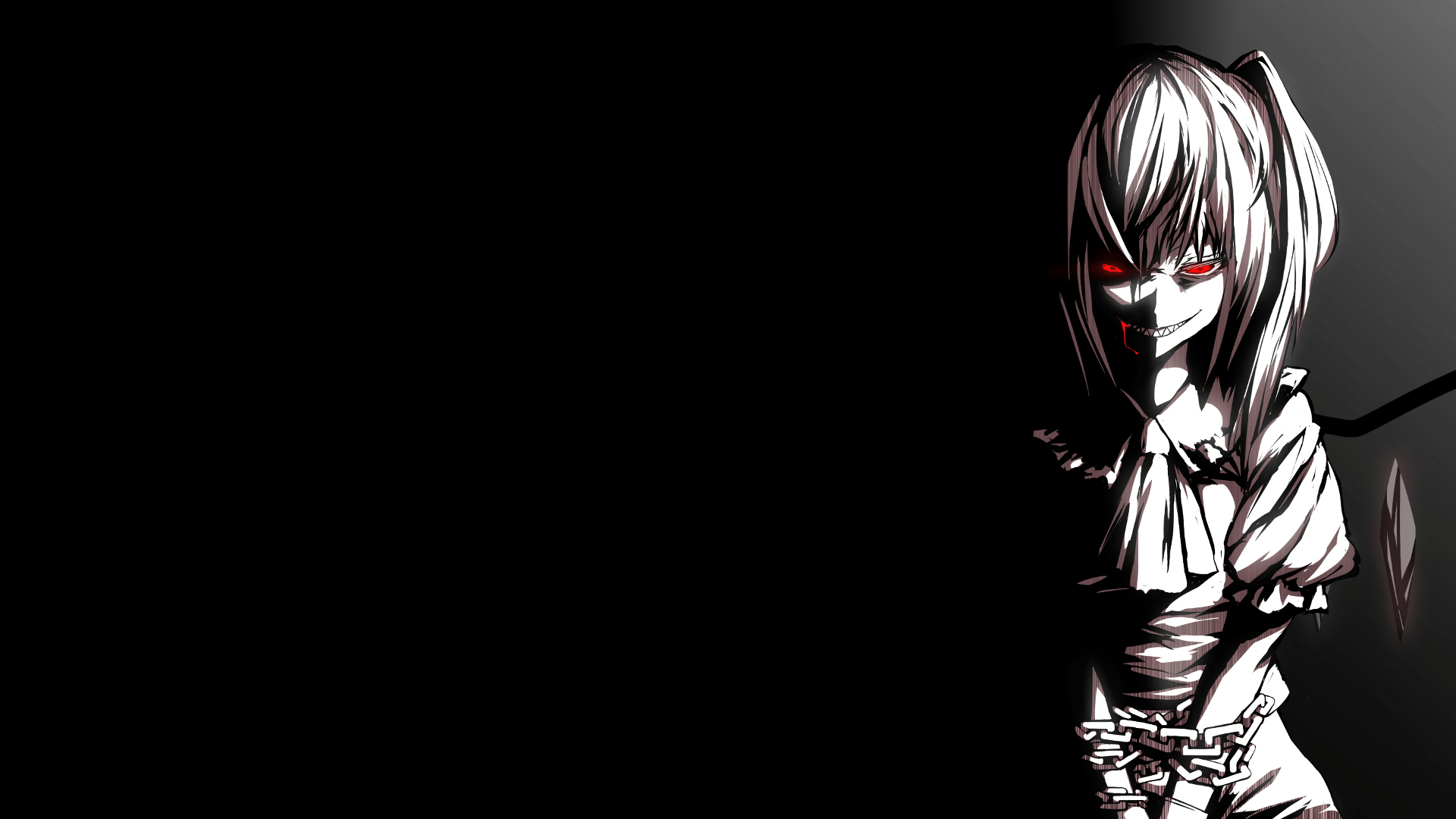 Ragazza anime inquietante occhi rossi, 1920x1080 Full HD, Laptop