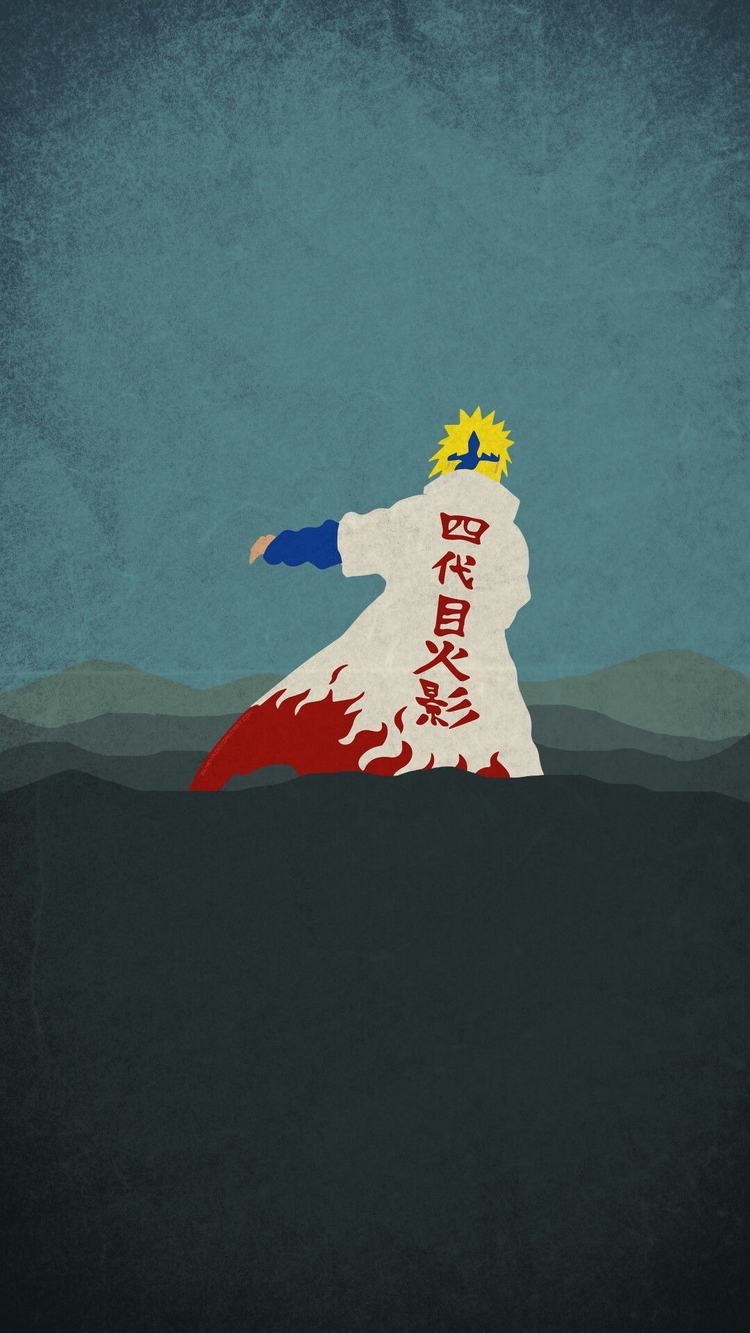 Naruto Hokage minimalista silhouette, ninja, 1080x1920 Verticale, iPhone Plus