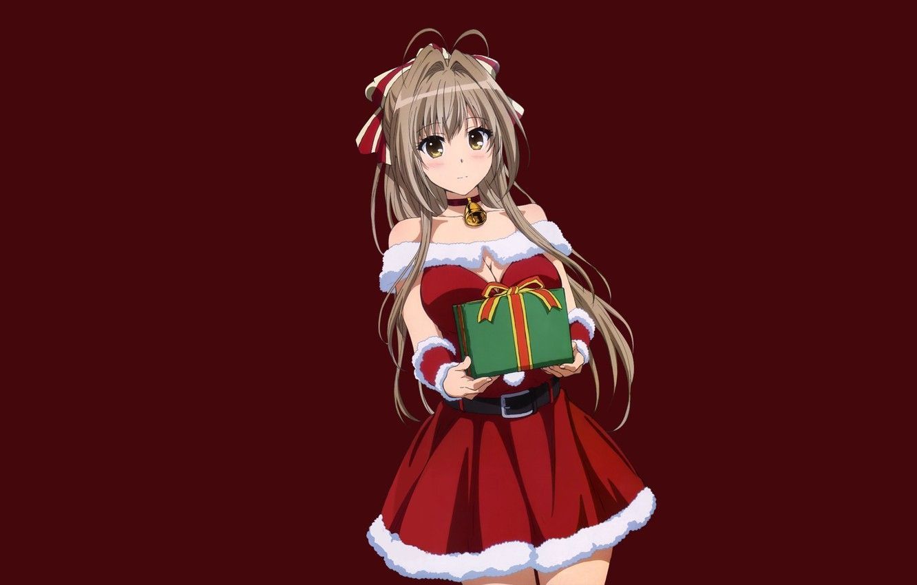 Ragazza anime abito natalizio regalo, 1332x850 HD, Notebook Gaming