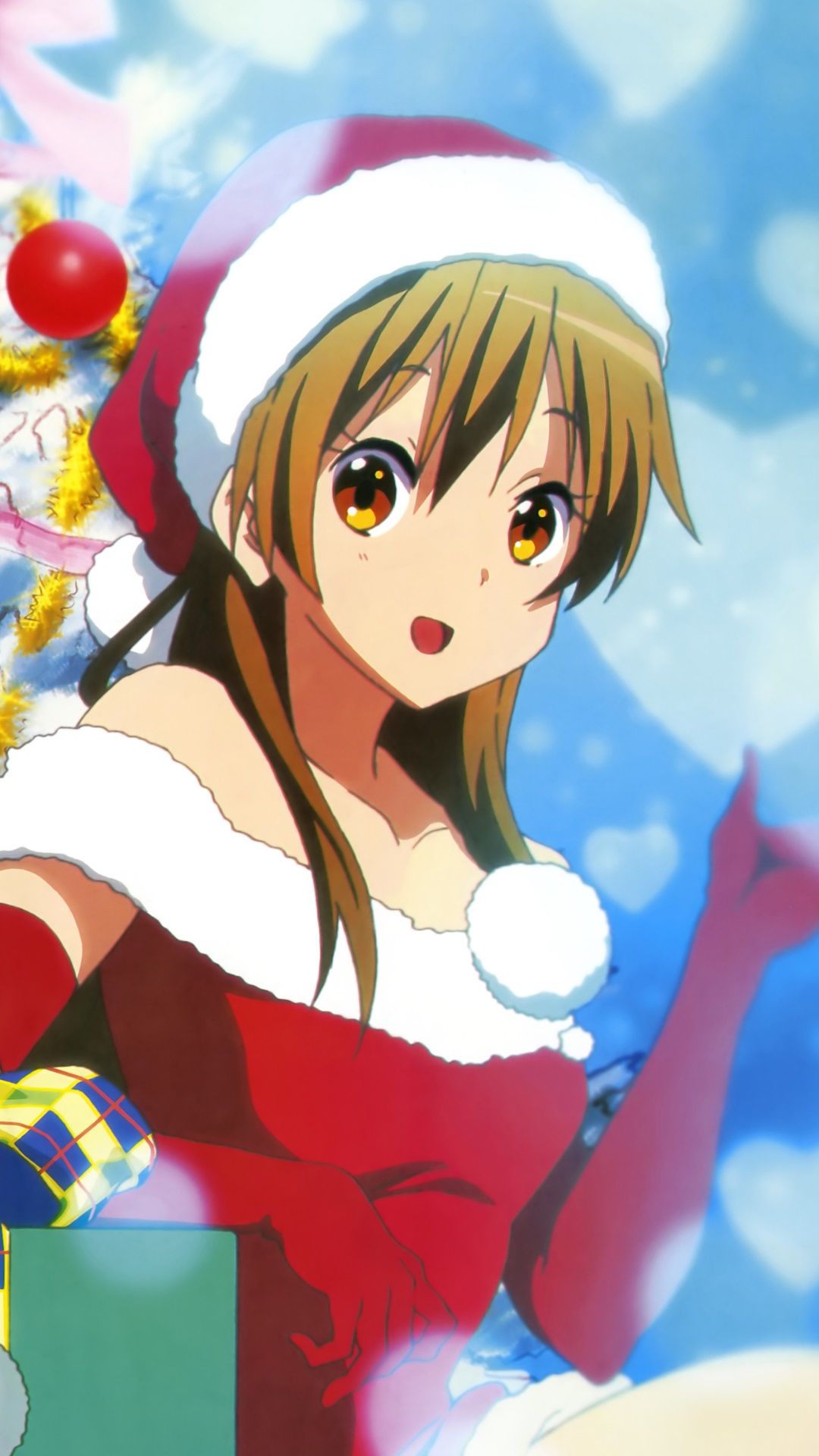 Ragazza anime costume Babbo Natale, 1080x1920 Full HD Verticale, Samsung Galaxy