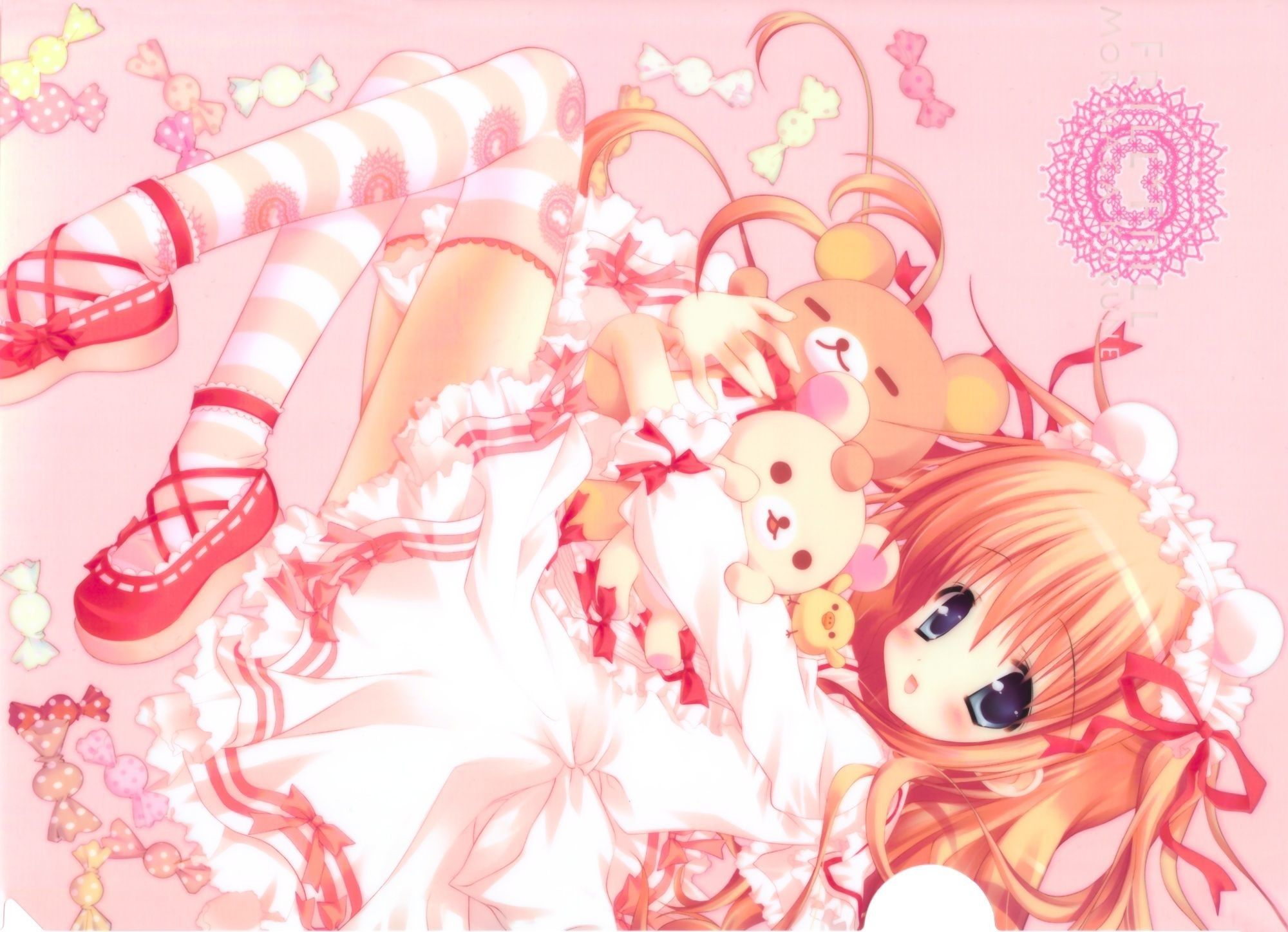 Ragazza anime kawaii rosa, 2000x1448 alta risoluzione, PC