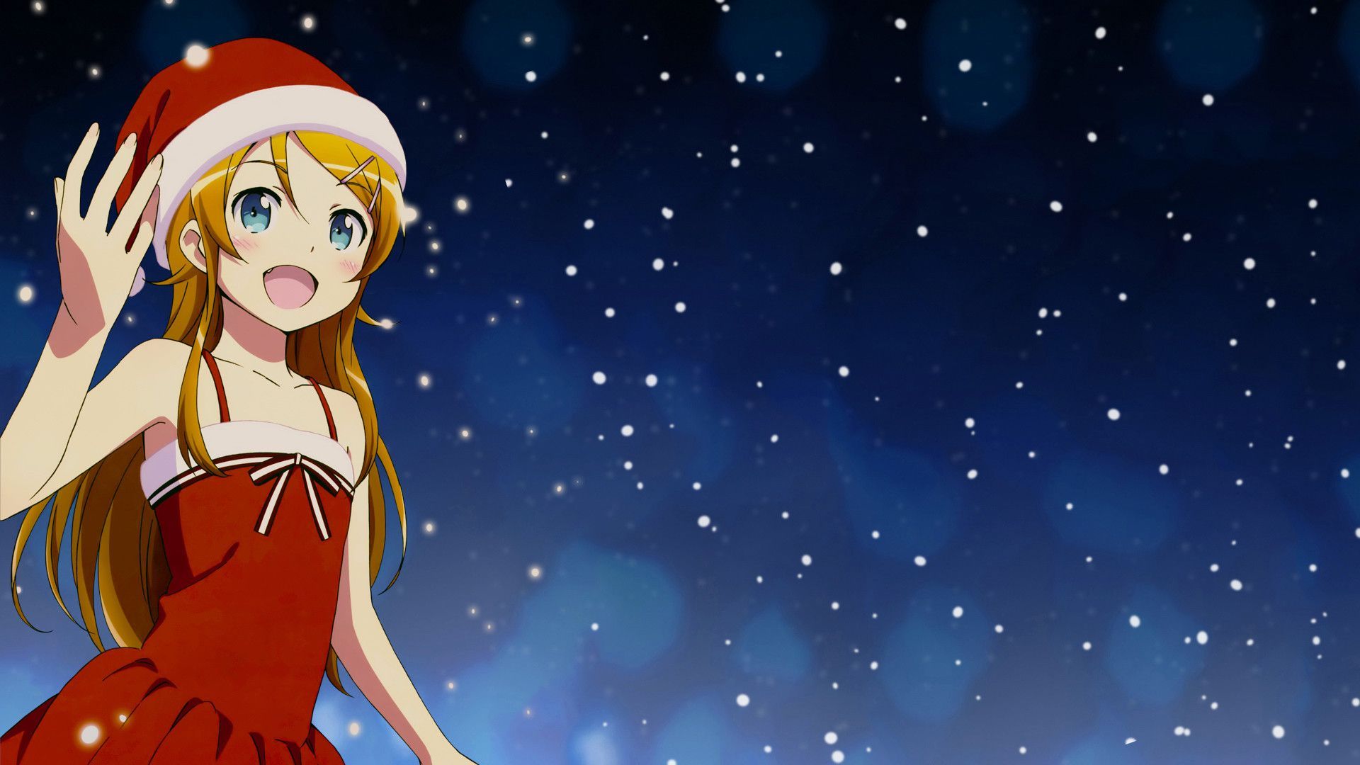 Ragazza anime abito natalizio, 1920x1080 Full HD, PC Desktop