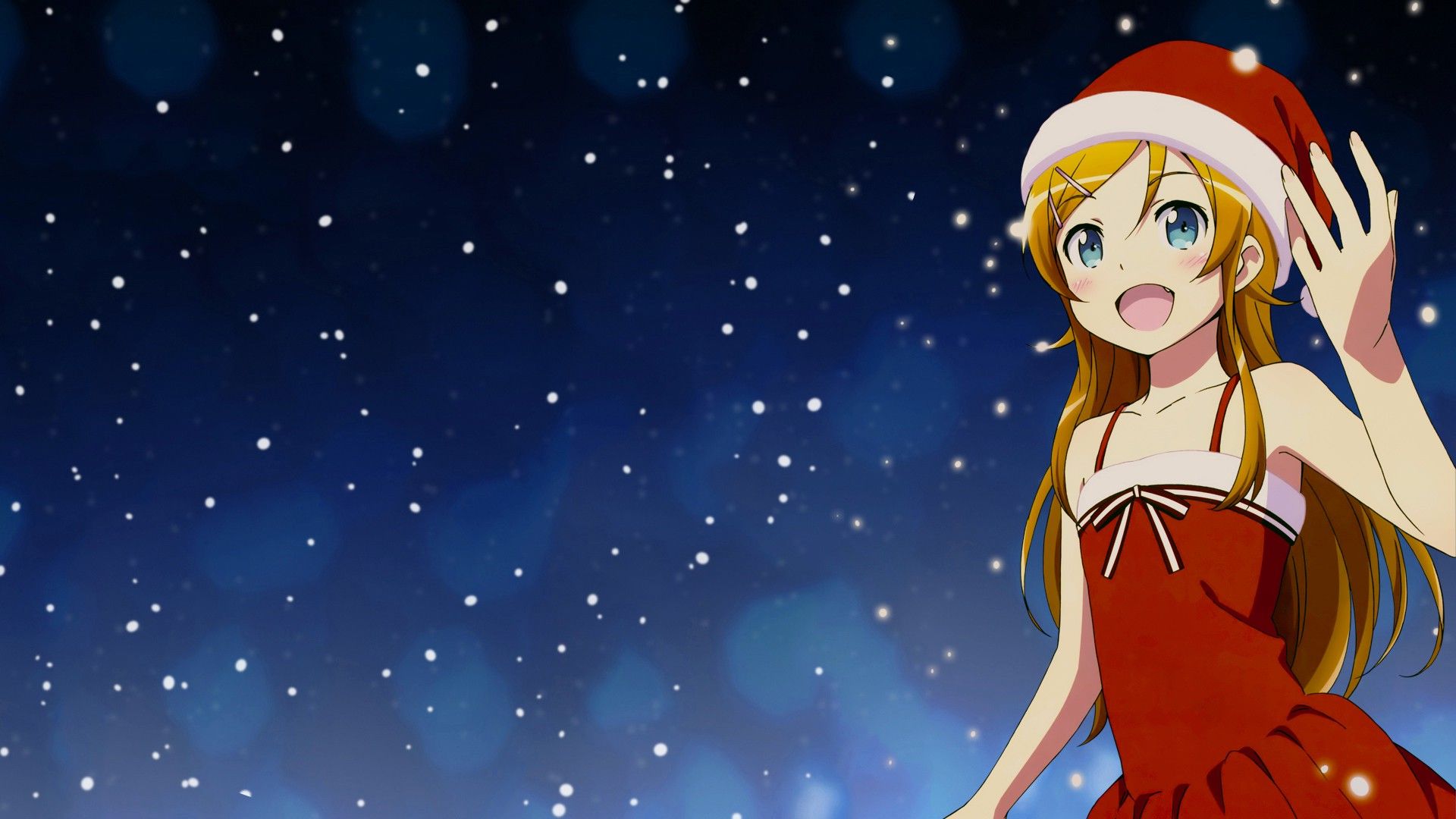 Ragazza anime costume Babbo Natale, 1920x1080 Full HD 1080p, Desktop