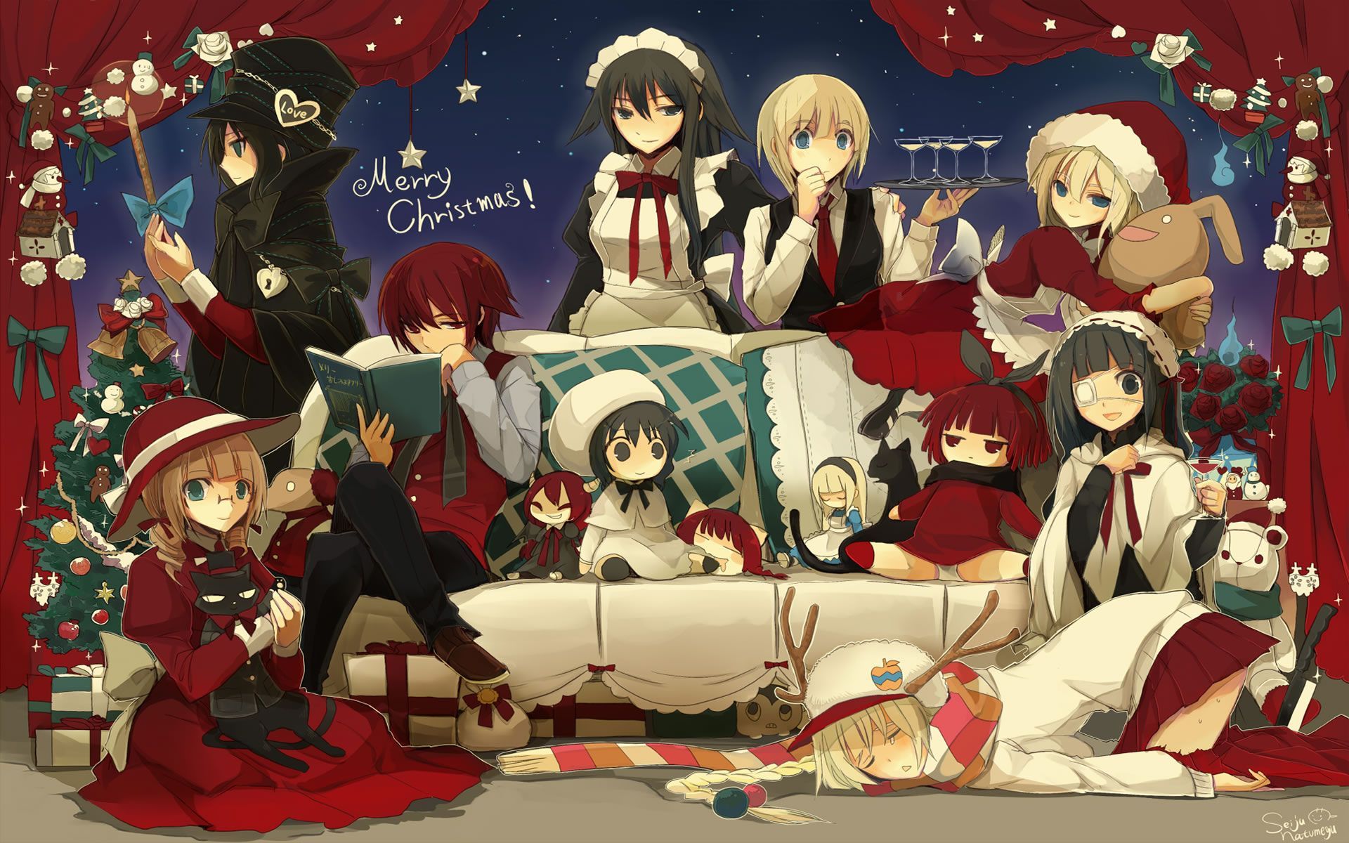 Personaggi anime festa Natale, 1920x1200 WUXGA, PC