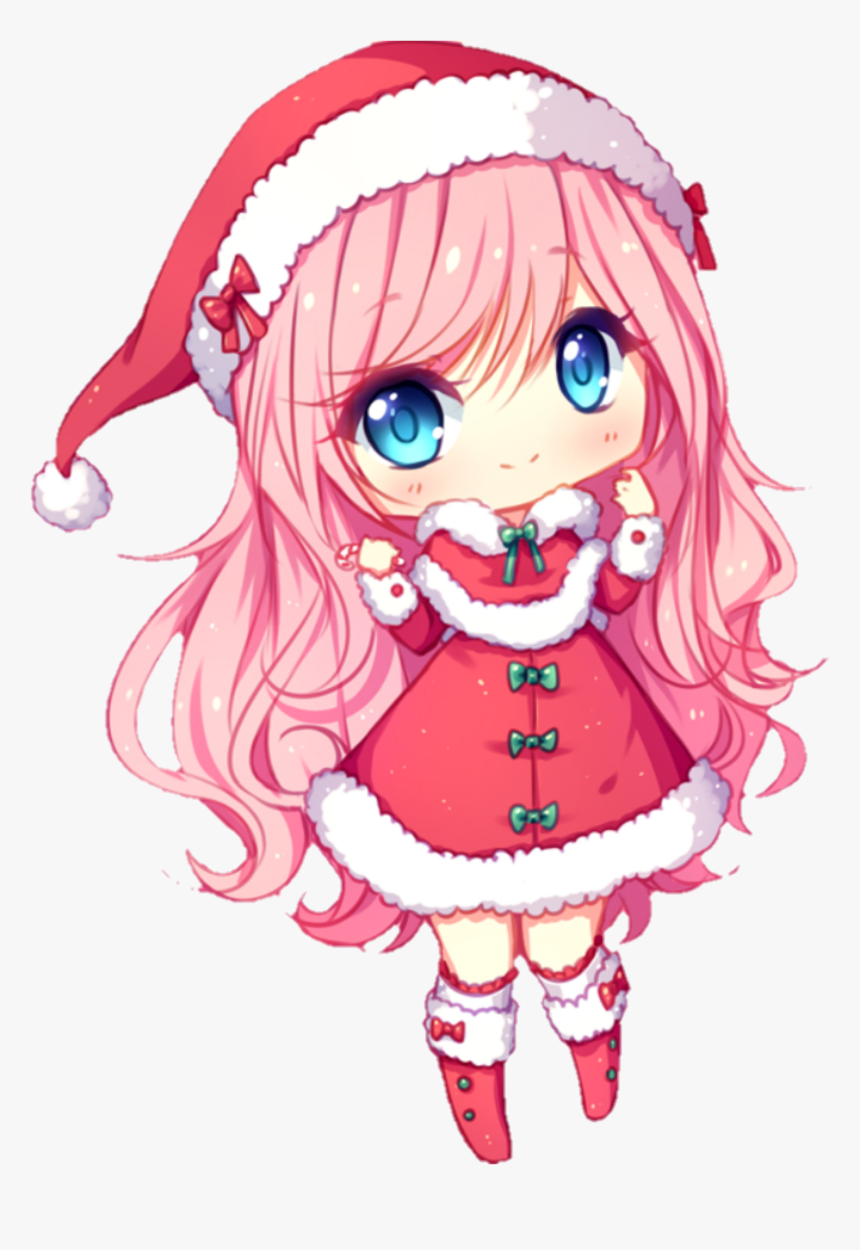 Chibi anime capelli rosa Natale, 860x970 Verticale, Mobile
