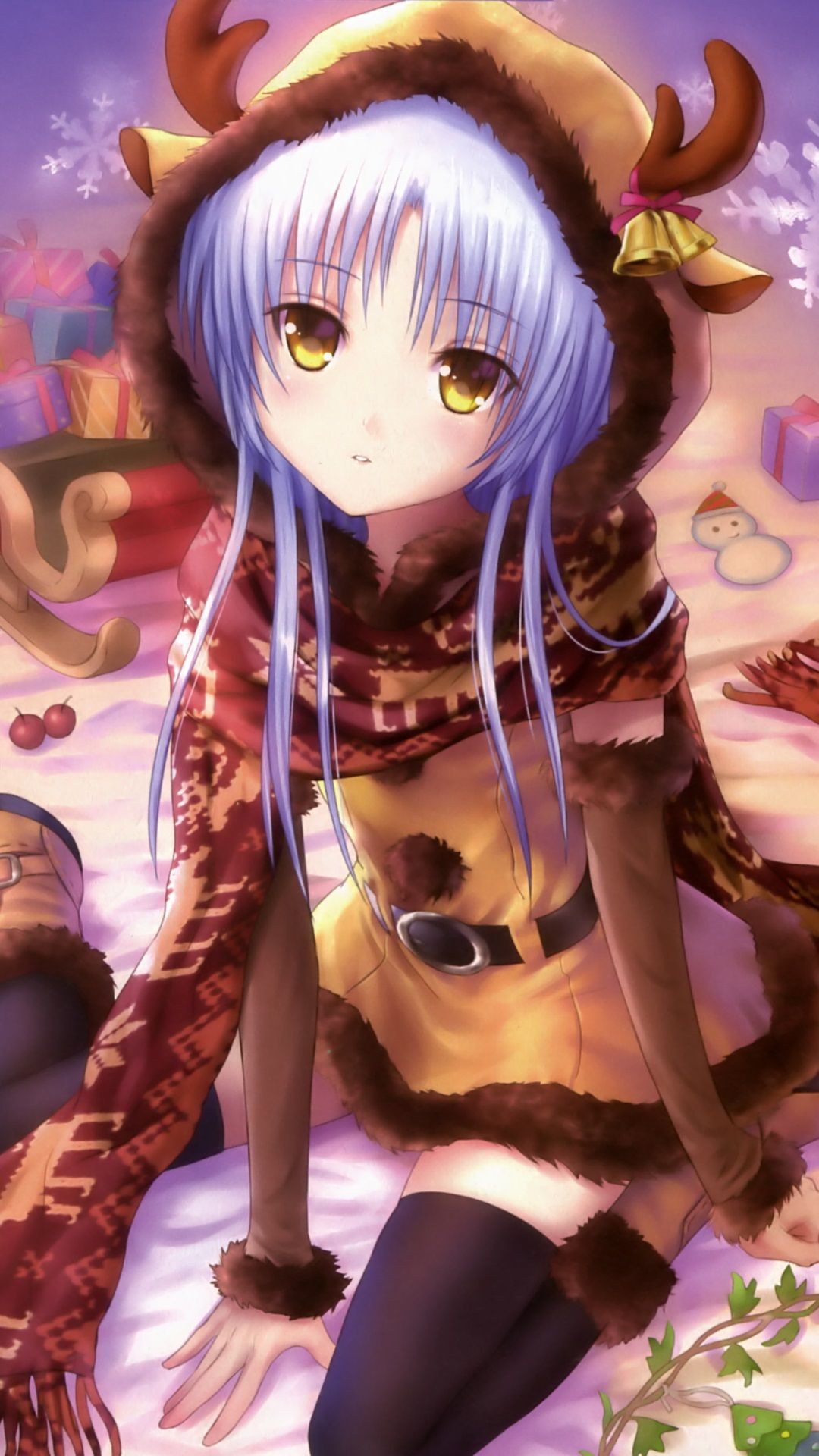 Angel Beats Kanade natalizia kawaii, 1080x1920 Verticale, Samsung Galaxy