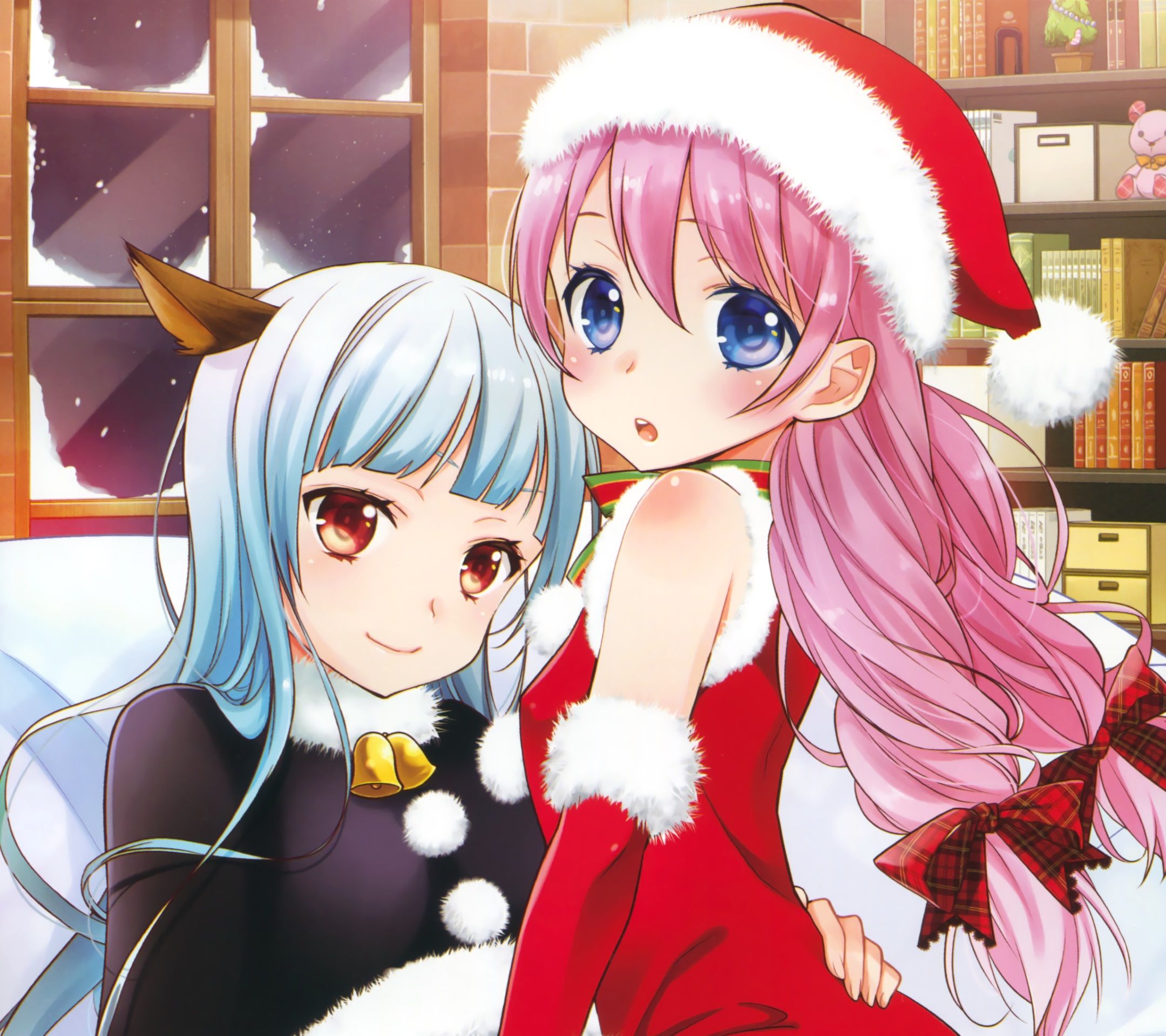 Due ragazze anime natalizie, 2160x1920 2K, Desktop