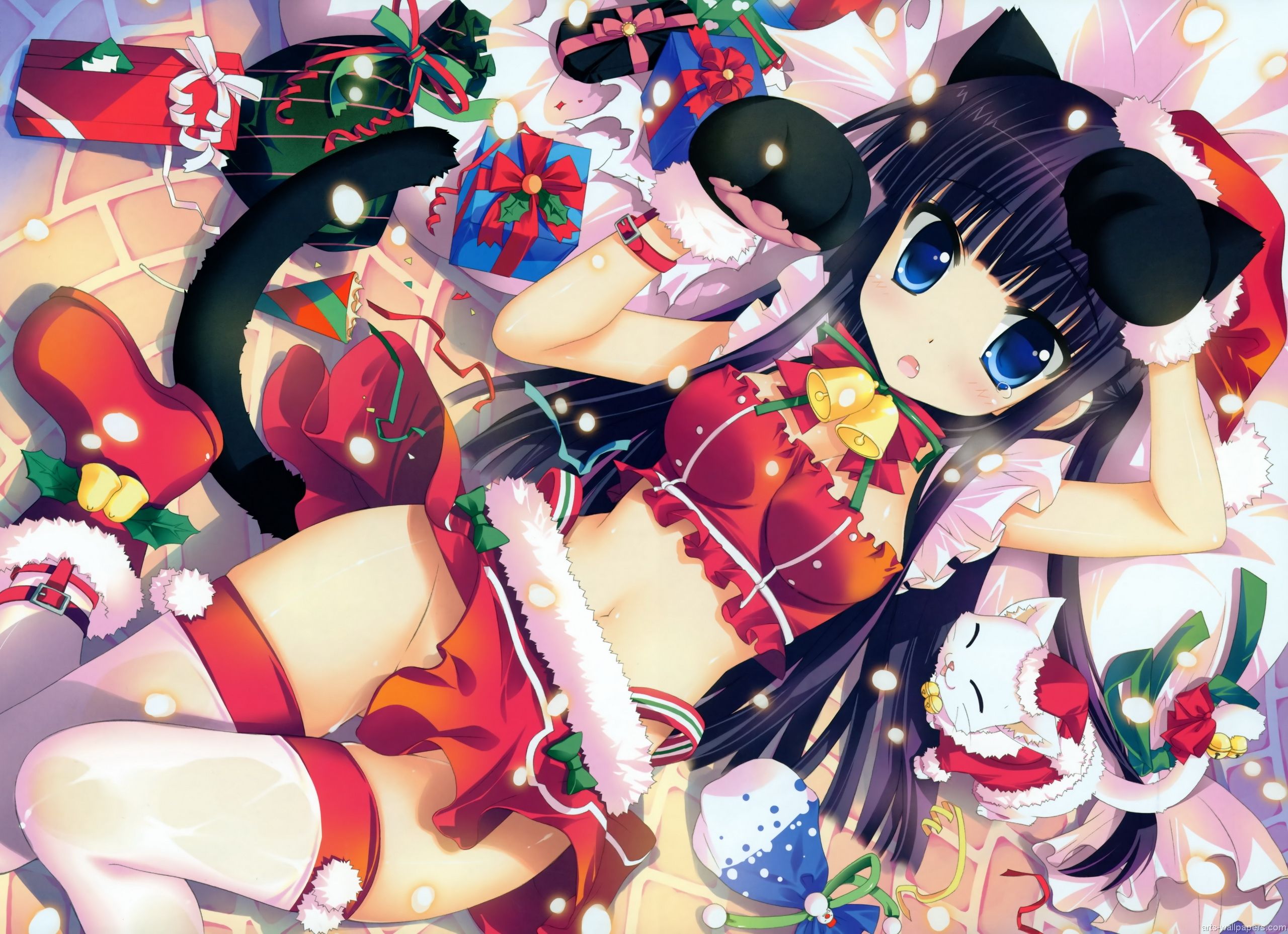 Ragazza anime kawaii natalizia, 2880x1800 2K+, MacBook Pro