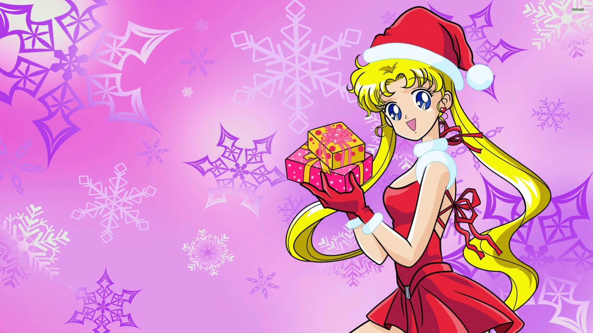 Sailor Moon natalizia con regalo, anime magico, 1920x1080 Full HD, Desktop