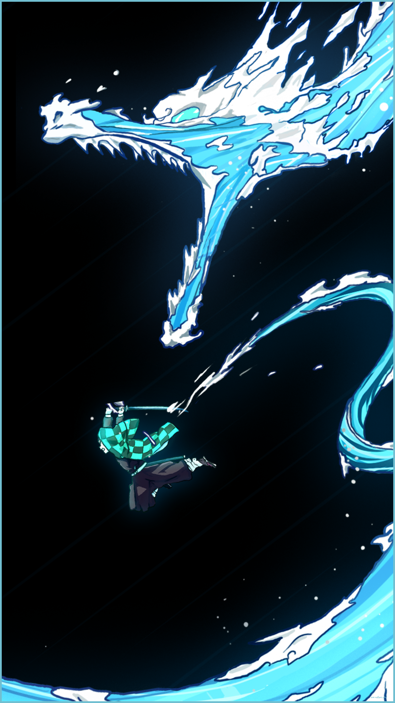 Personaggio anime con respiro d'acqua, 1571x2793 Verticale, Telefono