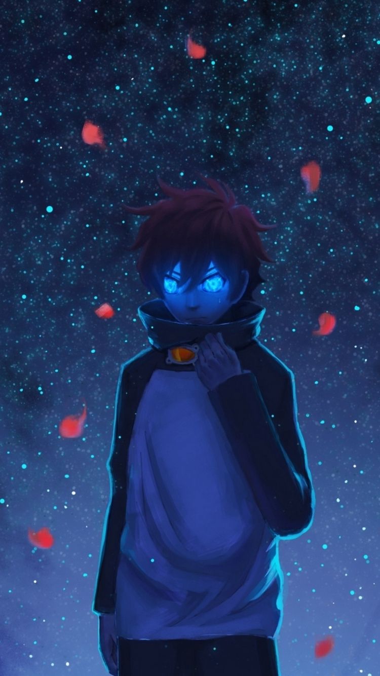 Personaggio anime occhi blu notte, 750x1334 Full HD Verticale, iPhone