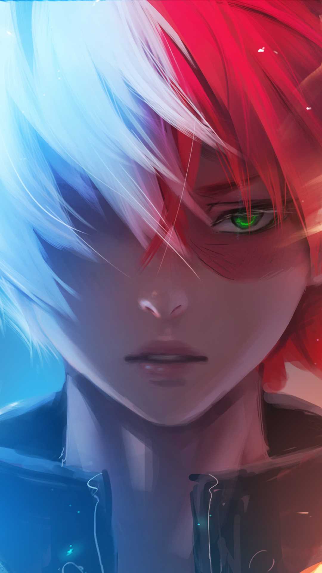 Personaggio anime capelli bicolore, 1080x1920 Verticale, Mobile