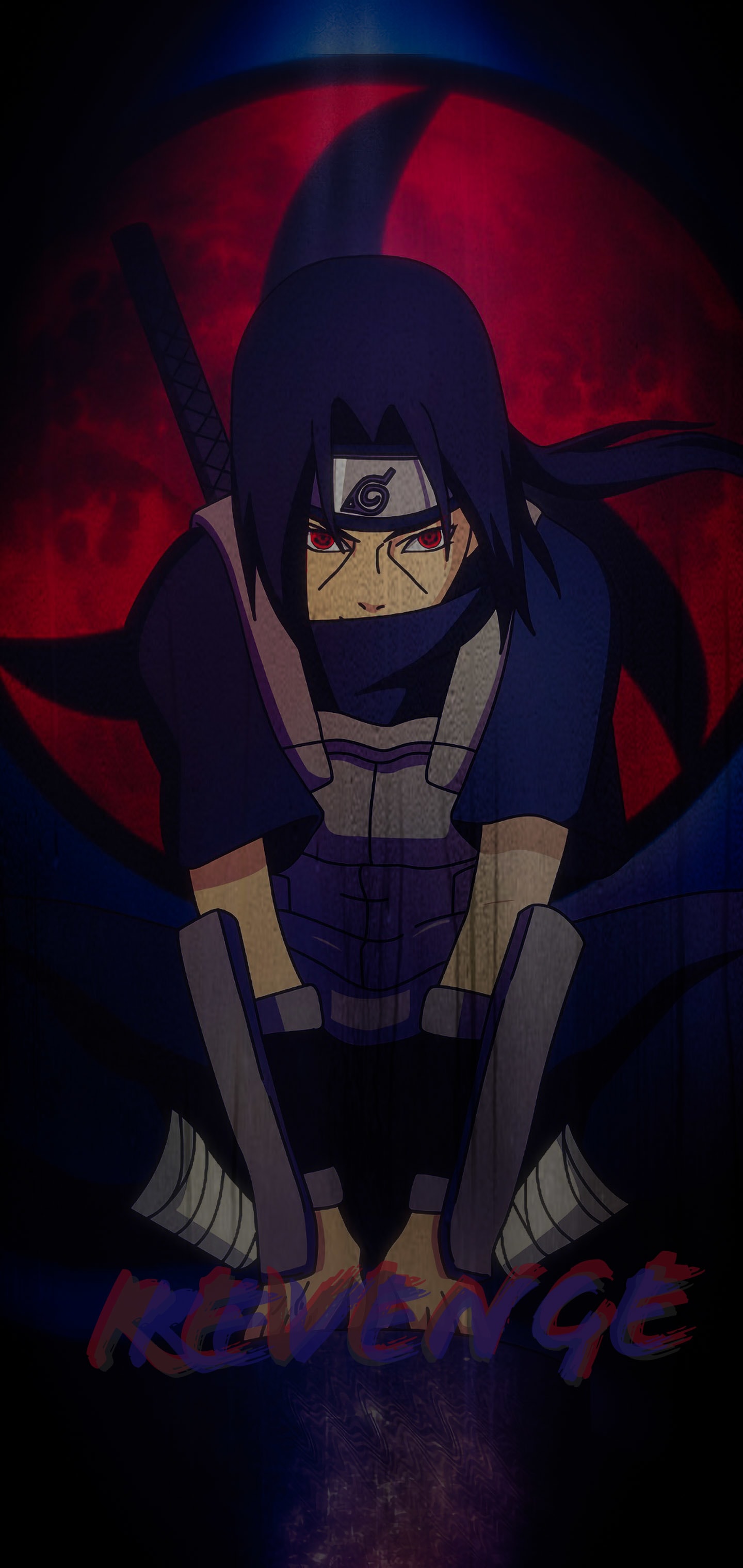 Itachi Naruto sfondo rosso, ninja, 1440x3040 Verticale, Telefono