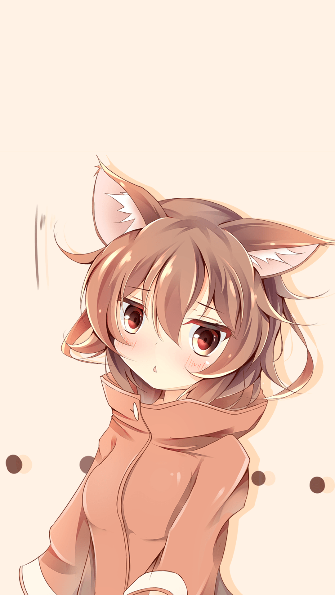 Ragazza anime con orecchie da gatto, 1080x1920 Full HD Verticale, iPhone