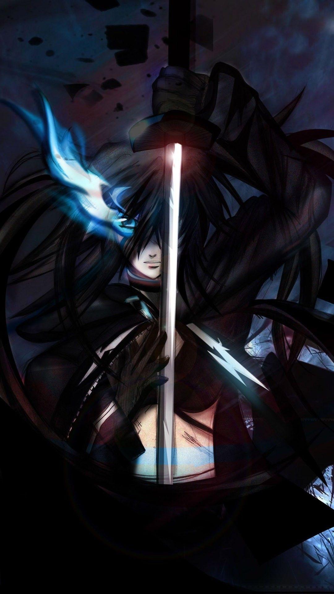 Personaggio anime con spada luminosa, 1080x1920 Full HD Verticale, iPhone
