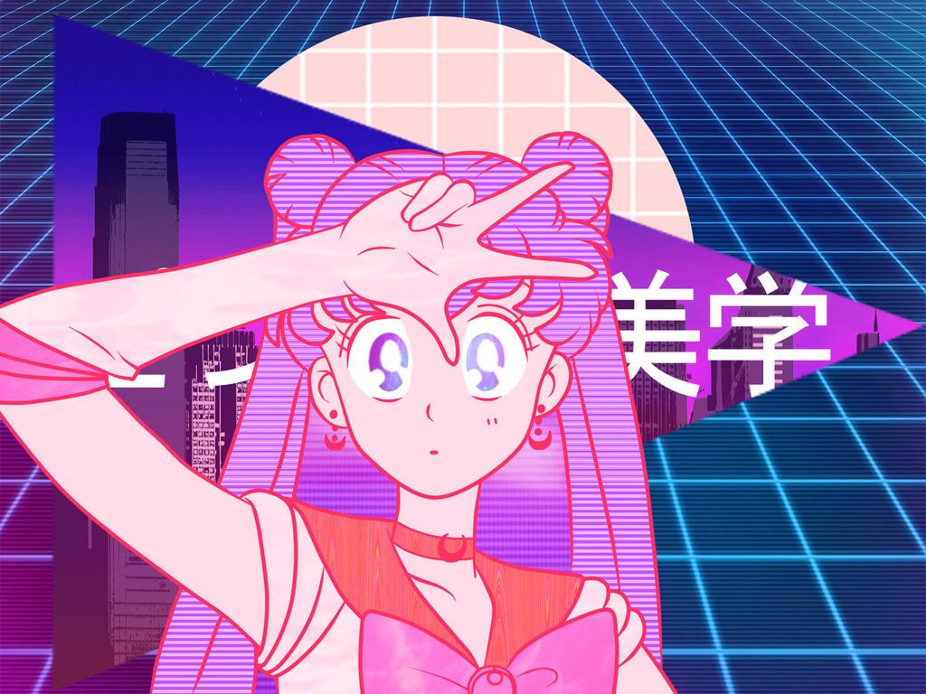 Sailor Moon estetica retrowave, anime magico, 1024x768 HD, Desktop