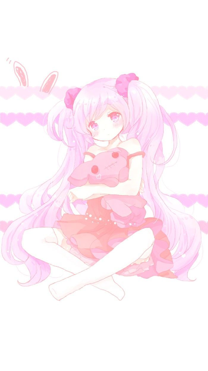 Ragazza anime rosa con coniglio, 700x1244 Full HD Verticale, Samsung Galaxy